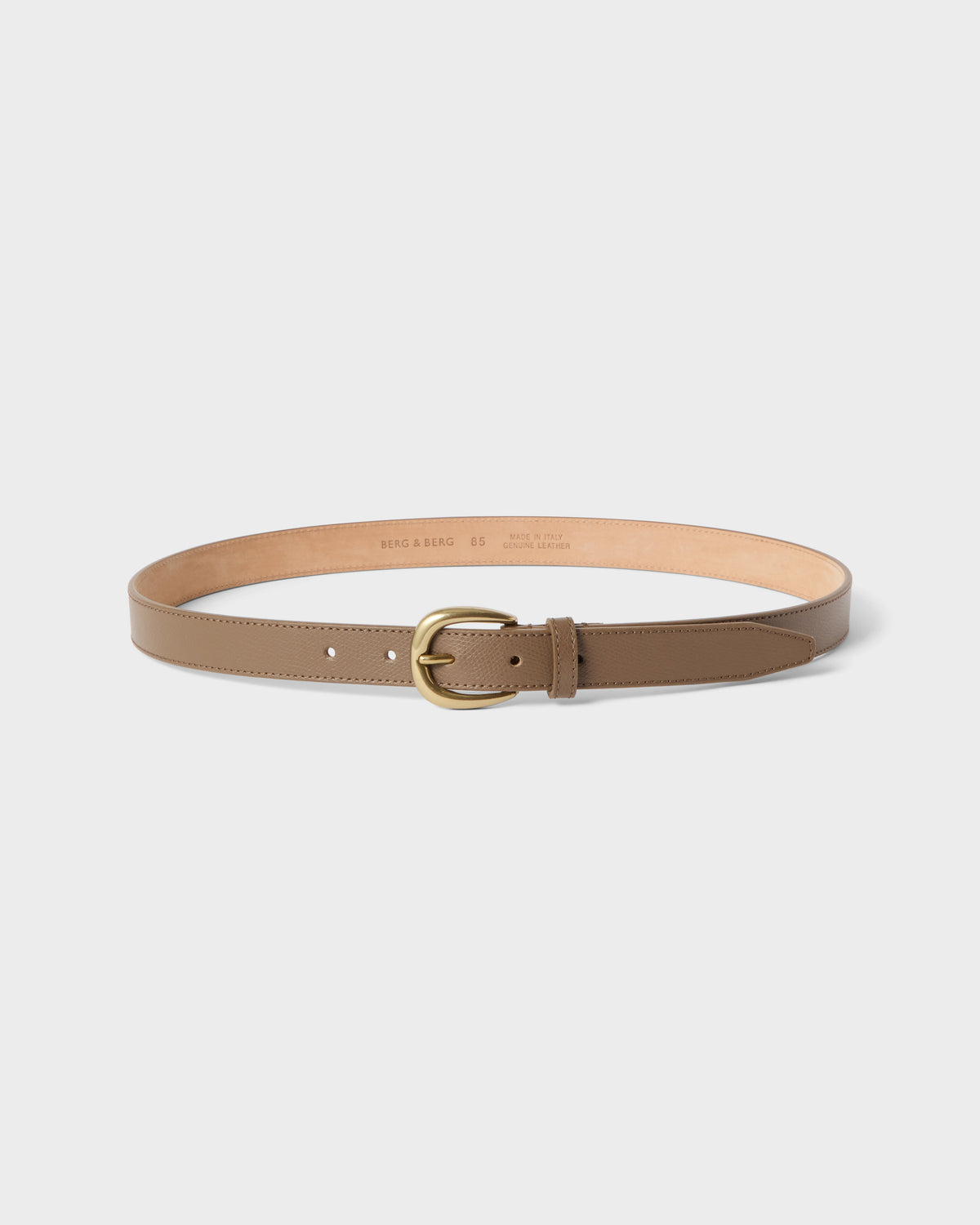 Grained Leather Belt - Taupe Berg & Berg