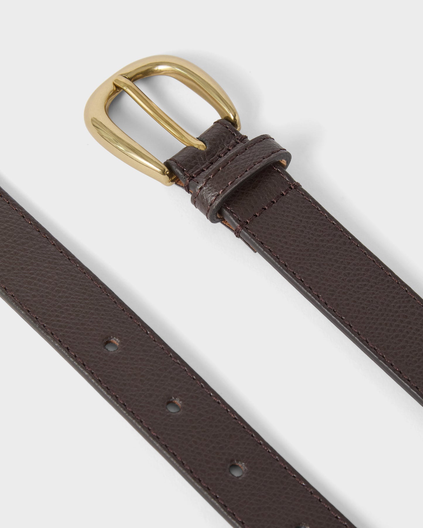 Grained Leather Belt - Dark Brown Berg & Berg