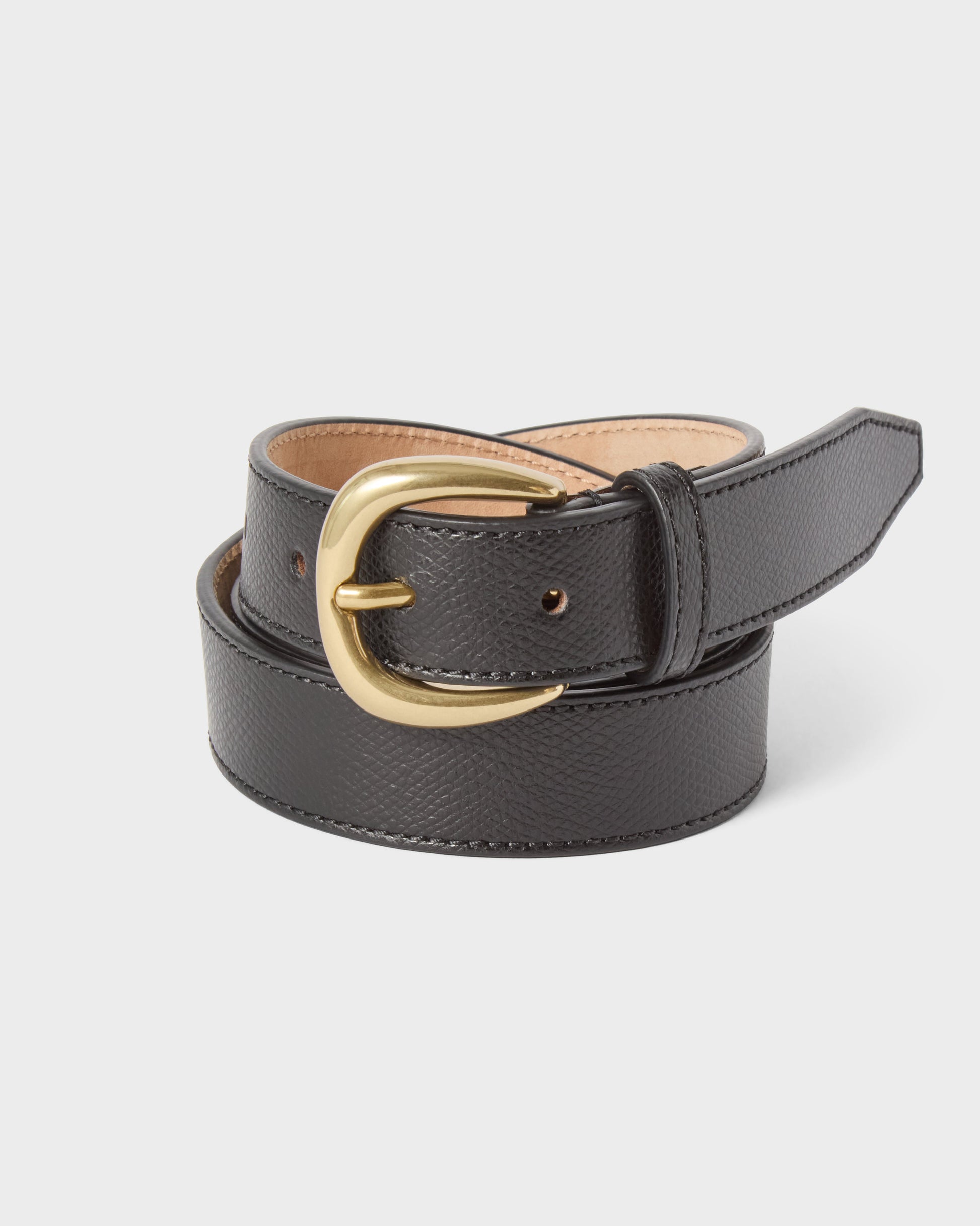 Grained Leather Belt - Black Berg & Berg