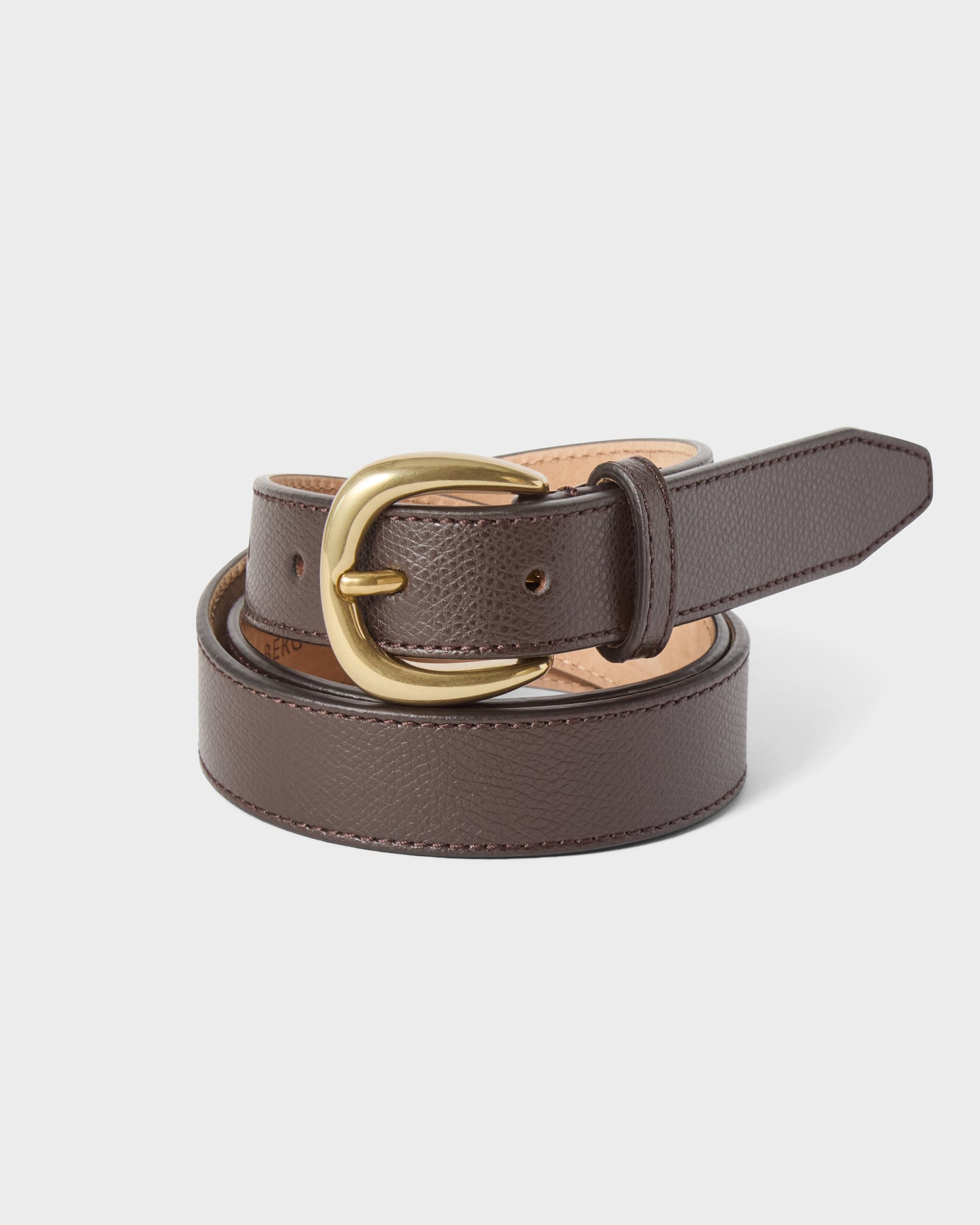 Grained Leather Belt - Dark Brown Berg & Berg