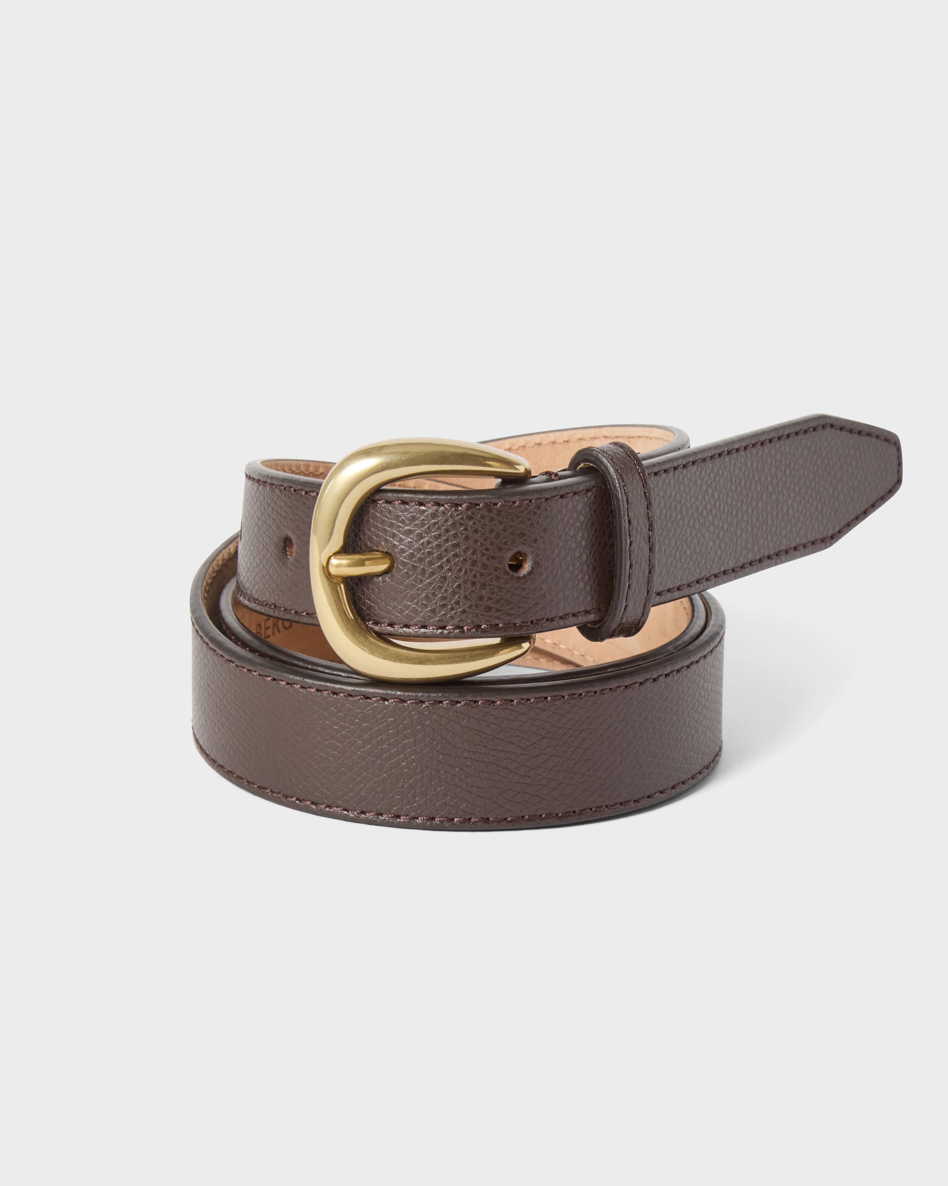 Grained Leather Belt - Dark Brown Berg & Berg