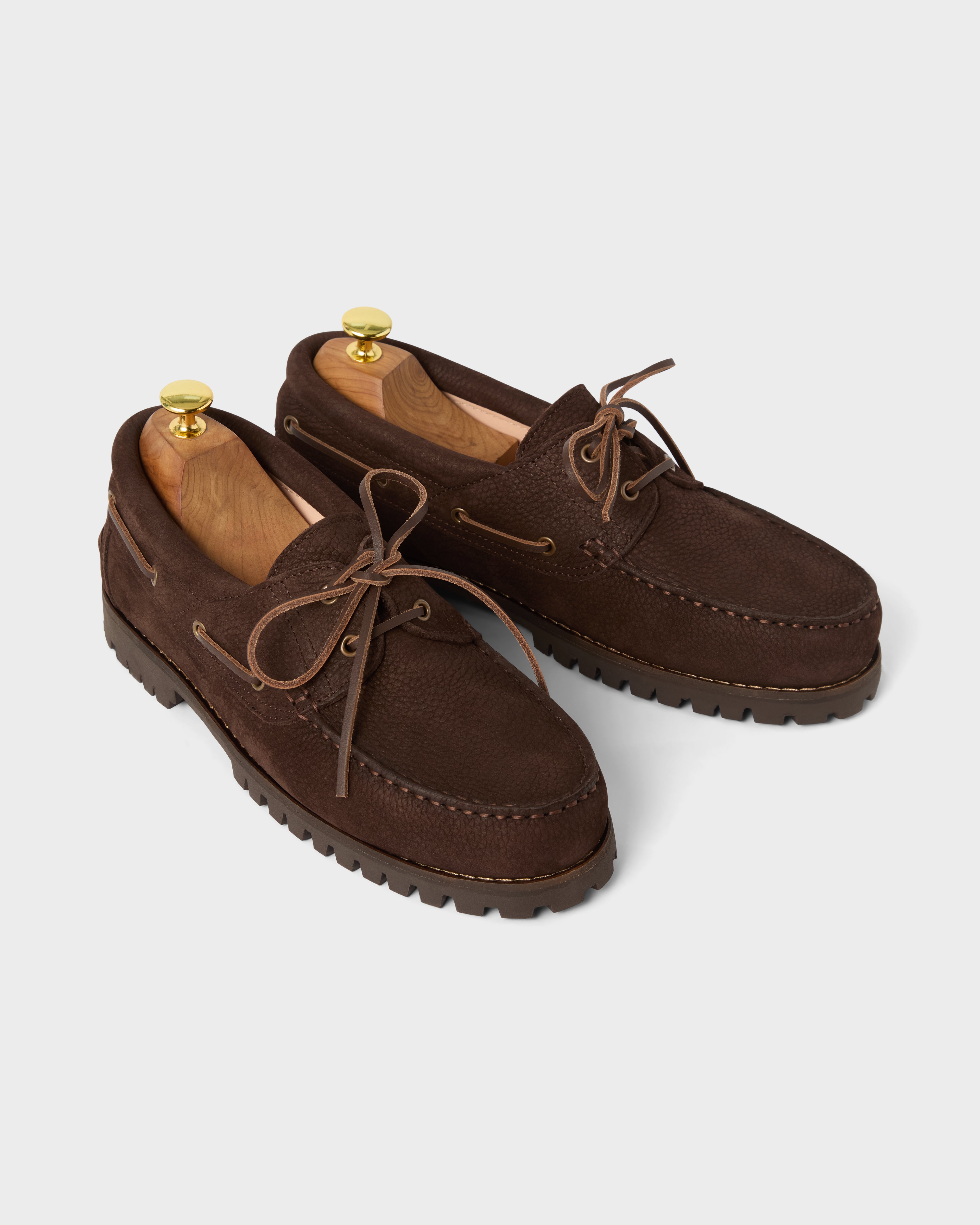 Sixten Chunky Boat Shoe - Dark Brown Grain Berg & Berg