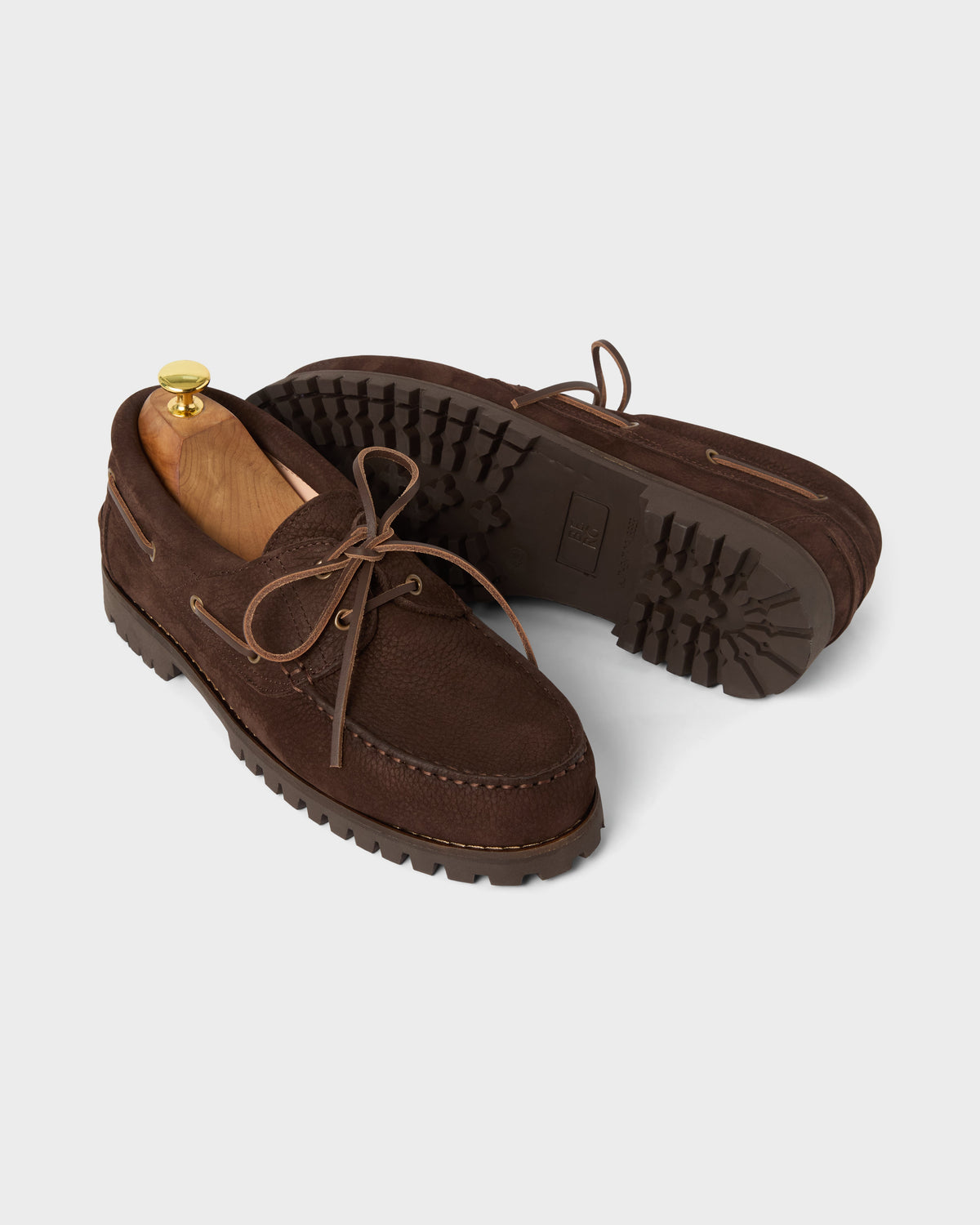 Sixten Chunky Boat Shoe - Dark Brown Grain Berg & Berg
