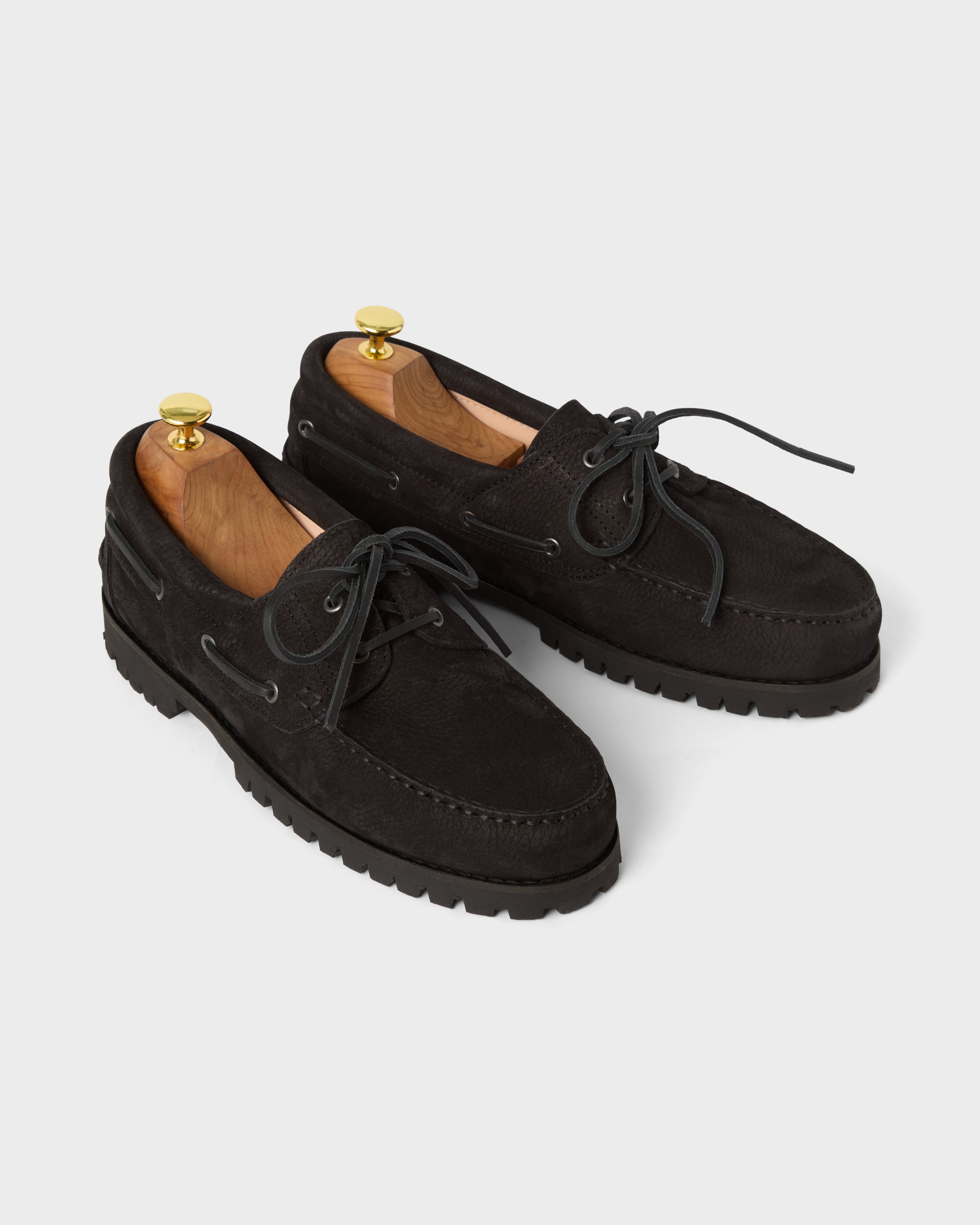 Sixten Chunky Boat Shoe - Black Grain Berg & Berg