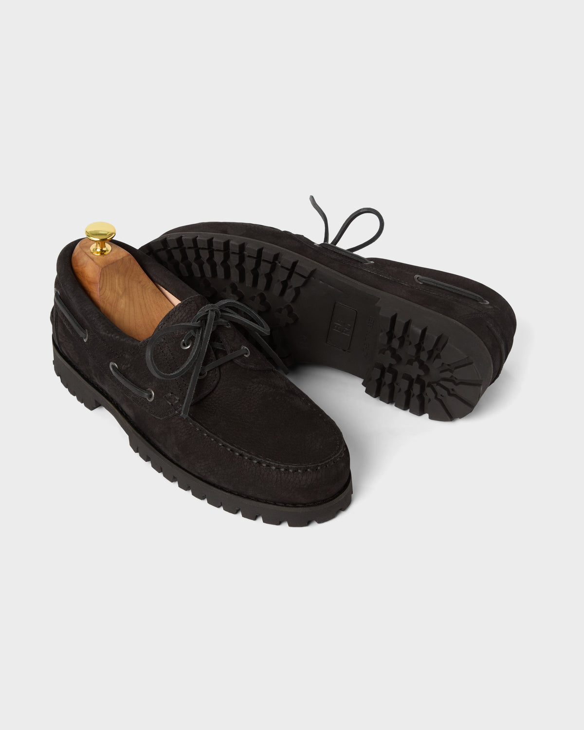 Sixten Chunky Boat Shoe - Black Grain Berg & Berg