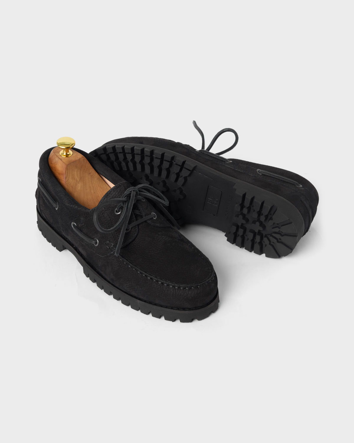 Sixten Chunky Boat Shoe - Black Grain Berg & Berg