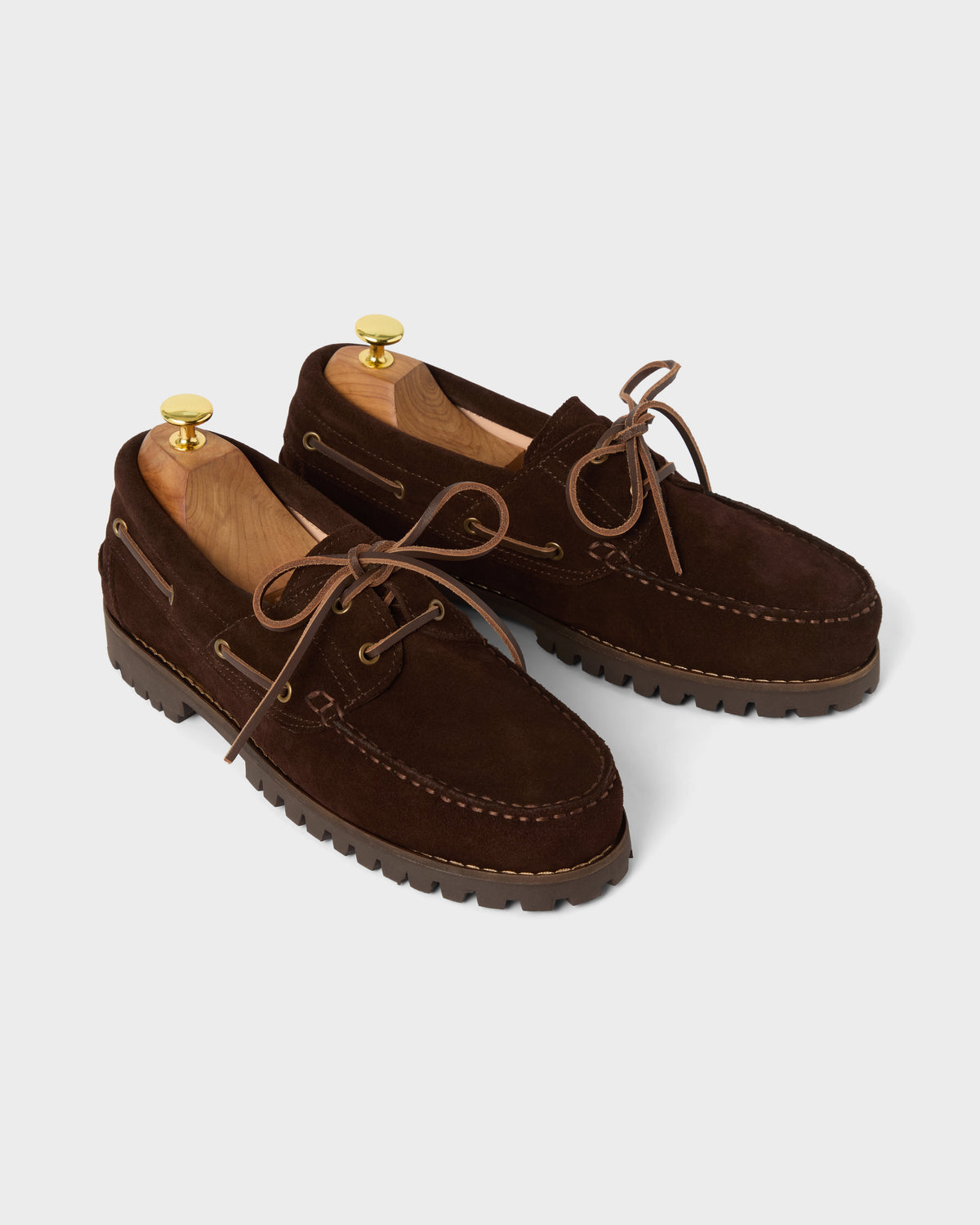 Sixten Chunky Boat Shoe - Mid Brown Suede Berg & Berg