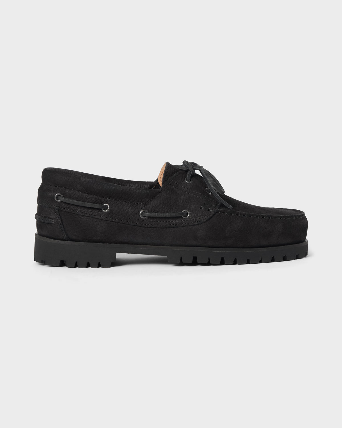 Sixten Chunky Boat Shoe - Black Grain Berg & Berg