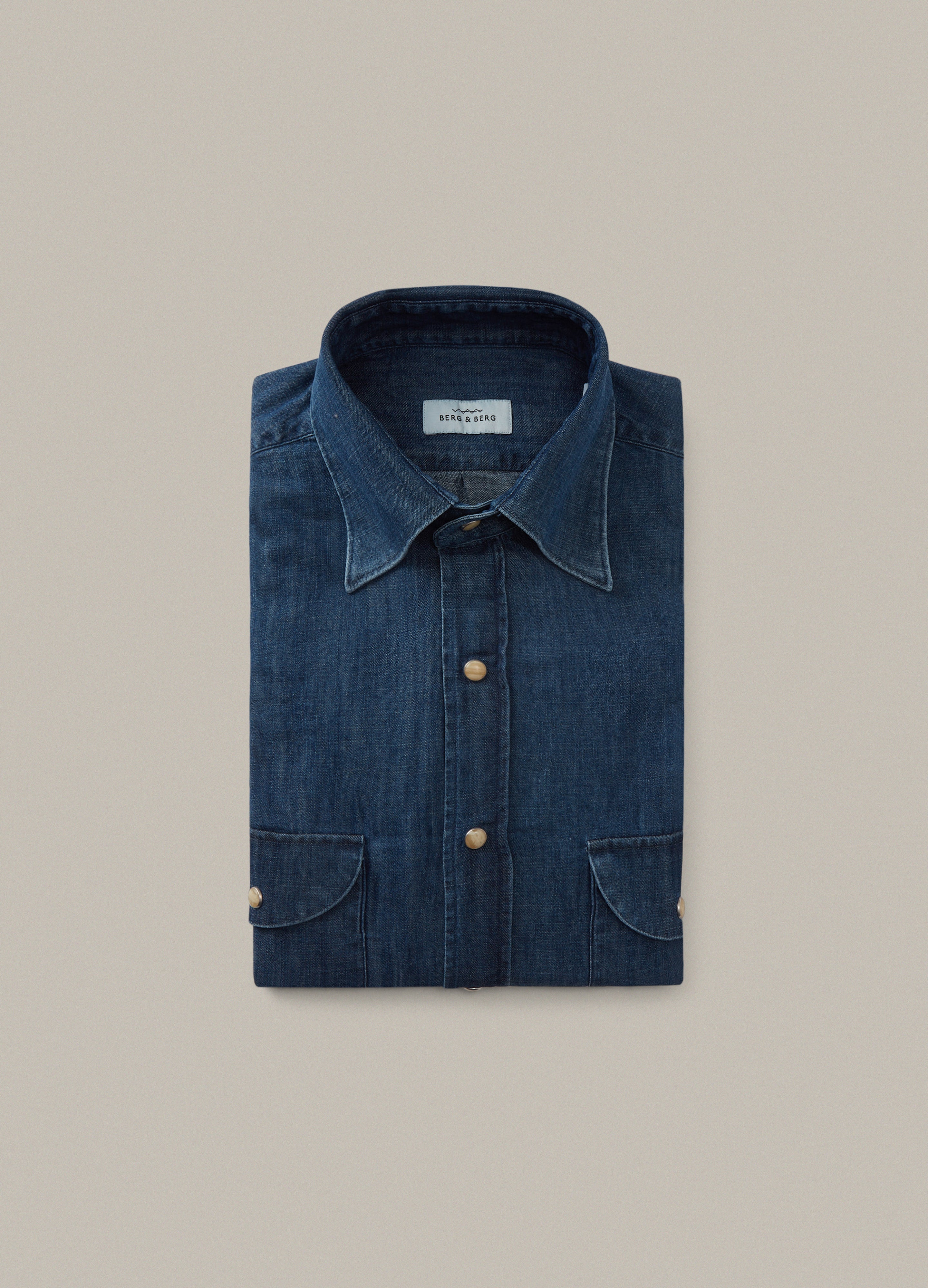 Fernando Western Shirt - Washed Denim Berg & Berg