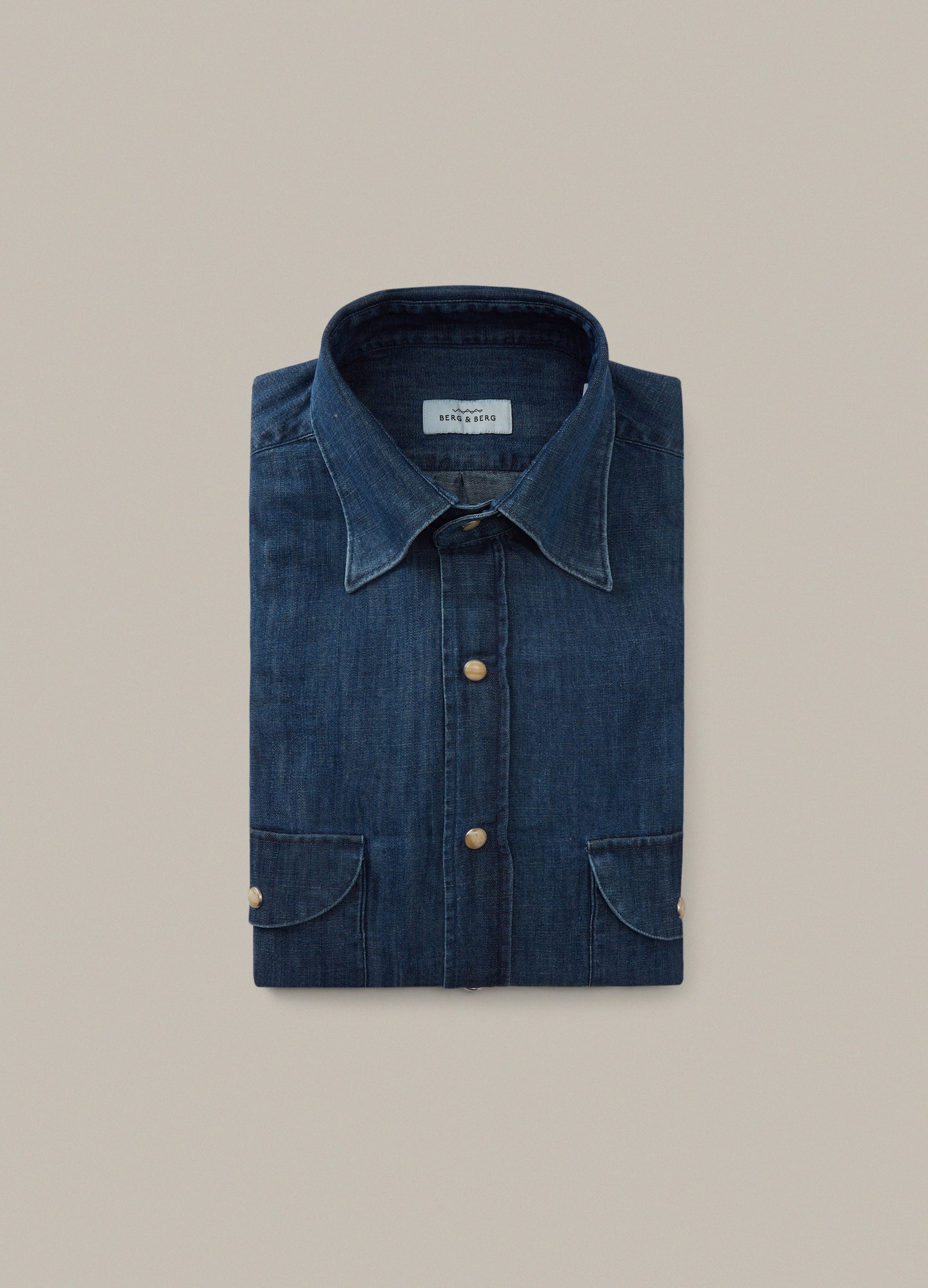 Fernando Western Shirt - Washed Denim Berg & Berg