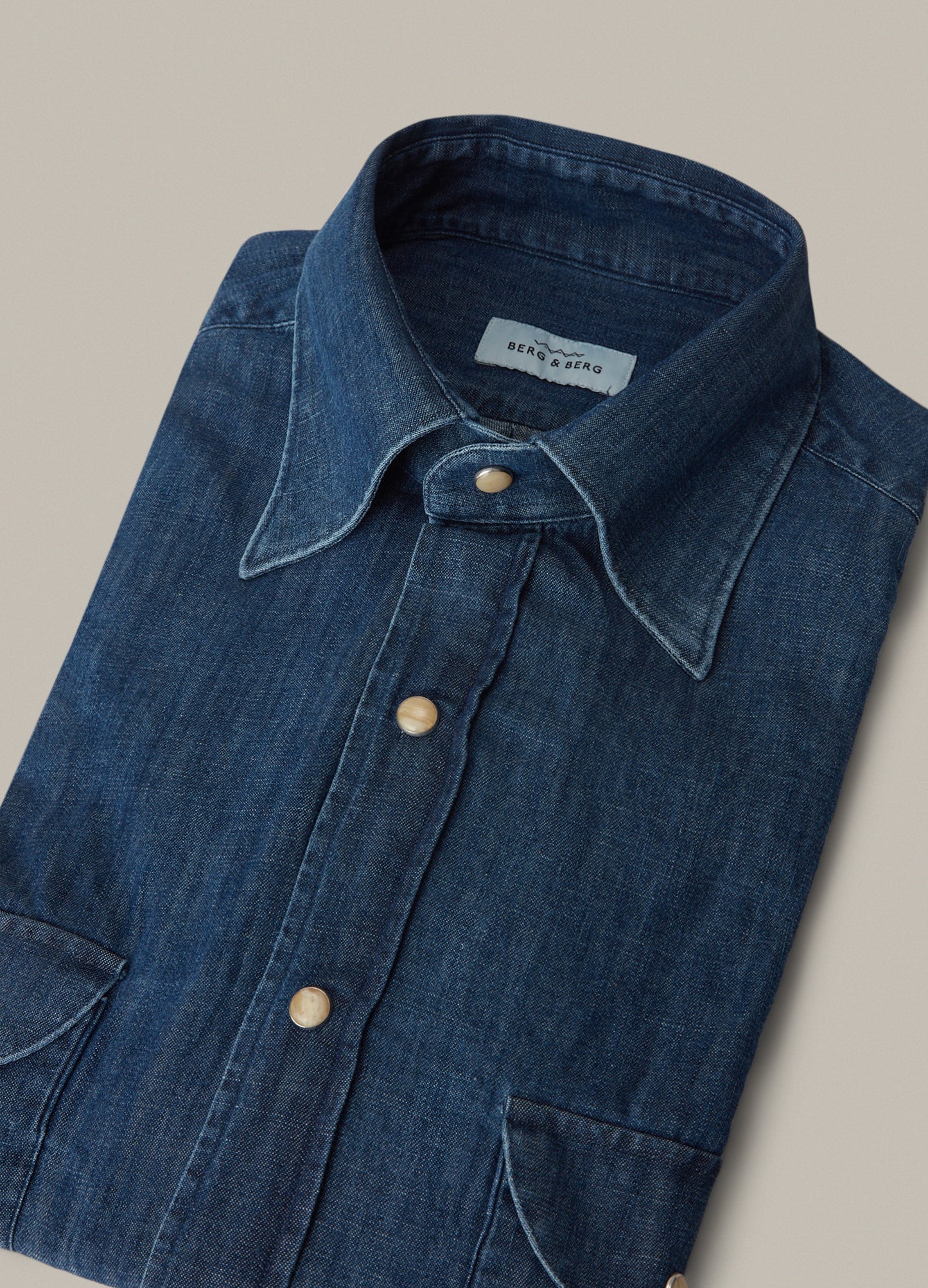 Fernando Western Shirt - Washed Denim Berg & Berg