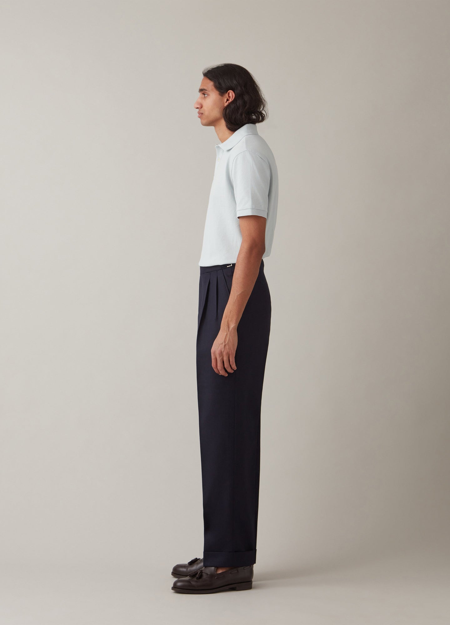 Ultimate Wool Elasticated SlimLeg Trousers Navy  Welcome to the Fold LTD