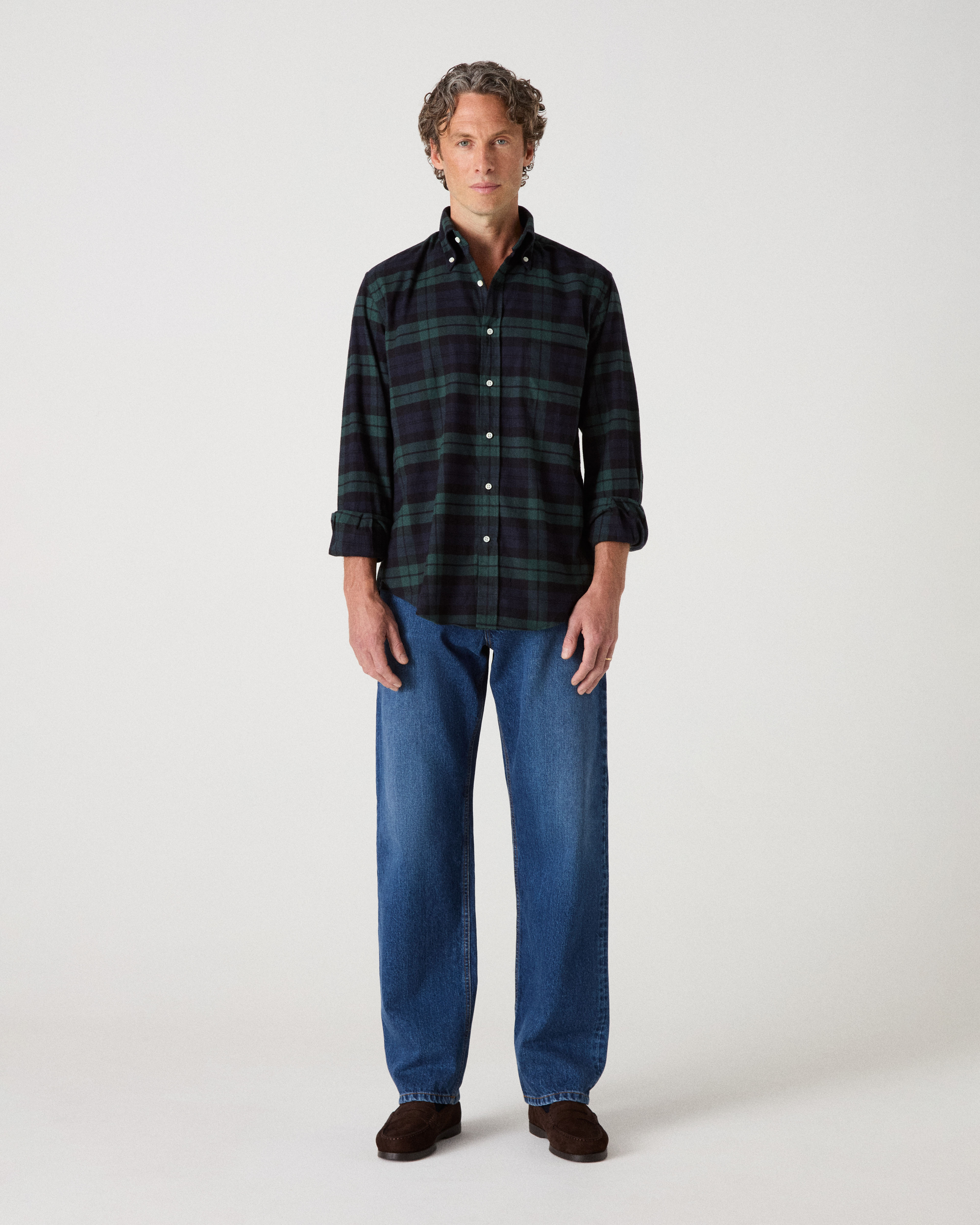 Ferdinand Brushed Twill Shirt - Blackwatch Berg & Berg
