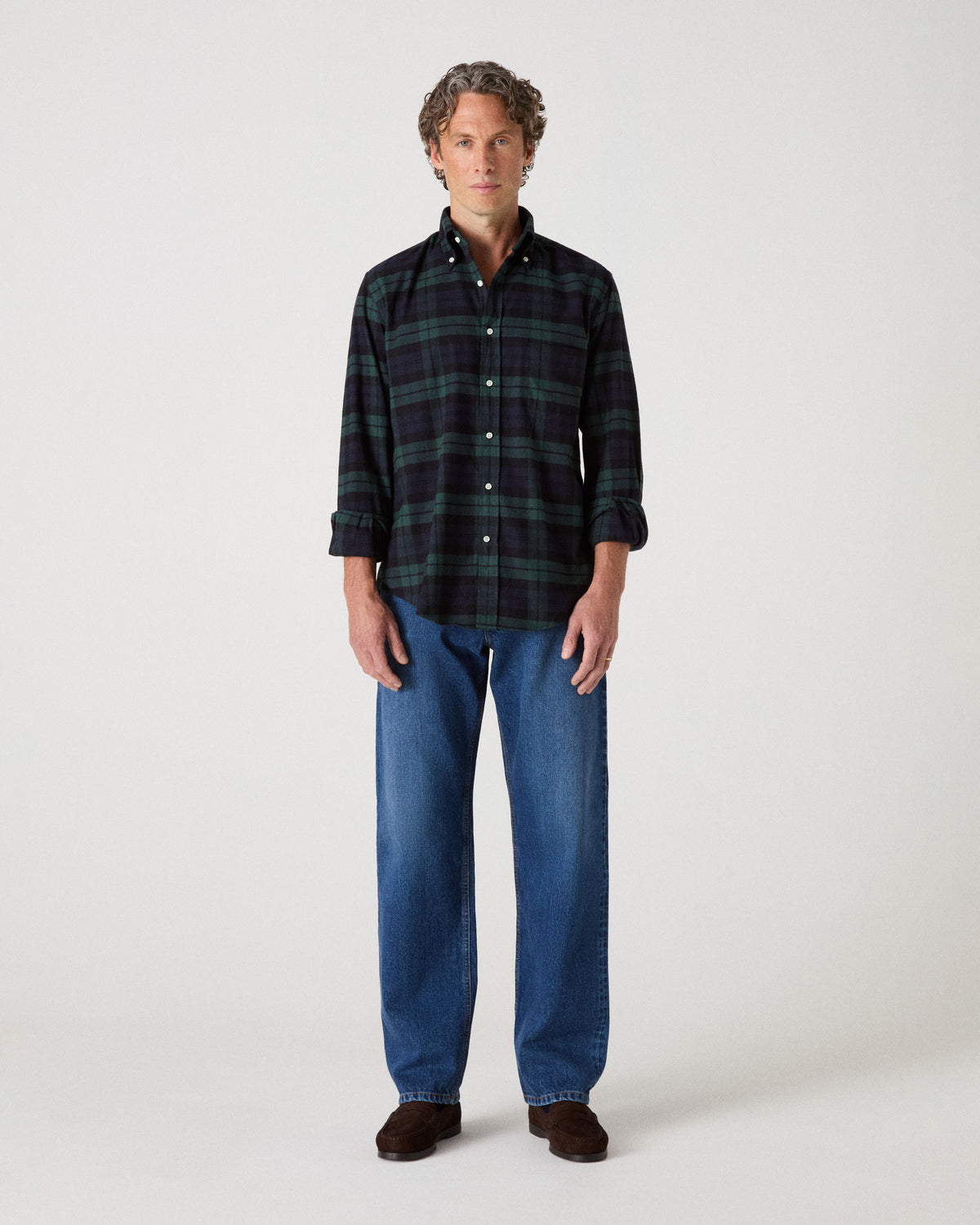 Ferdinand Brushed Twill Shirt - Blackwatch Berg & Berg