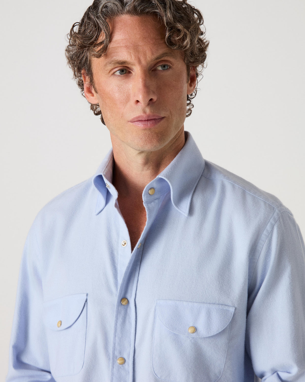 Fernando Western Shirt - Light Blue Berg & Berg