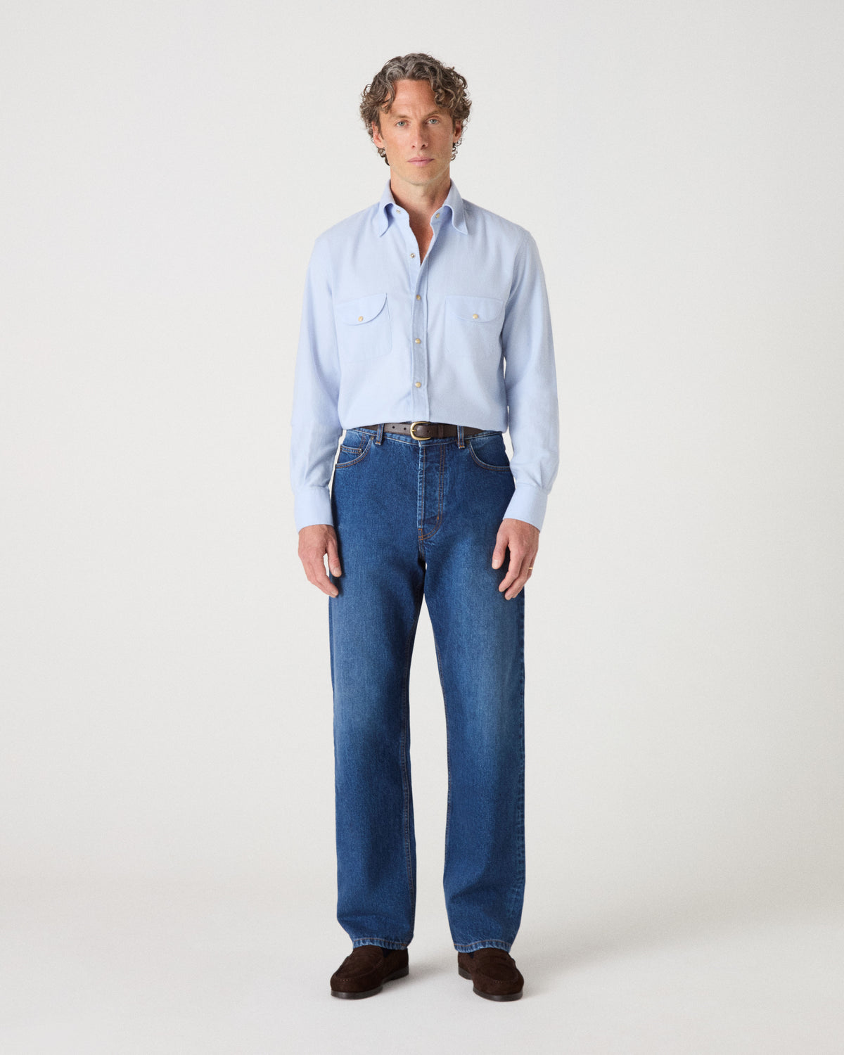 Fernando Western Shirt - Light Blue Berg & Berg