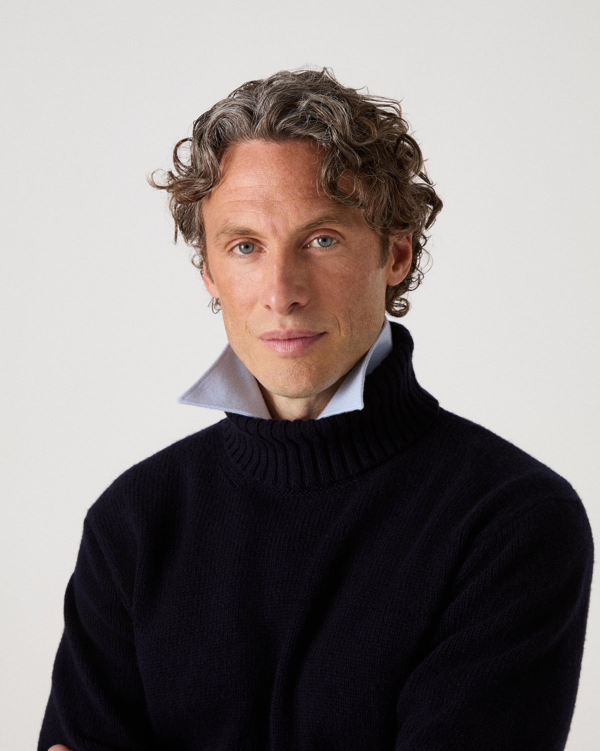 Bernhard Roll Neck Sweater - Navy bergbergstore