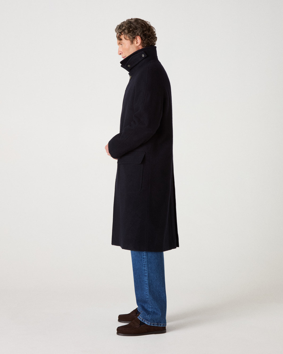 Nelson II Wool/Cashmere Raglan Coat - Dark Navy Berg & Berg