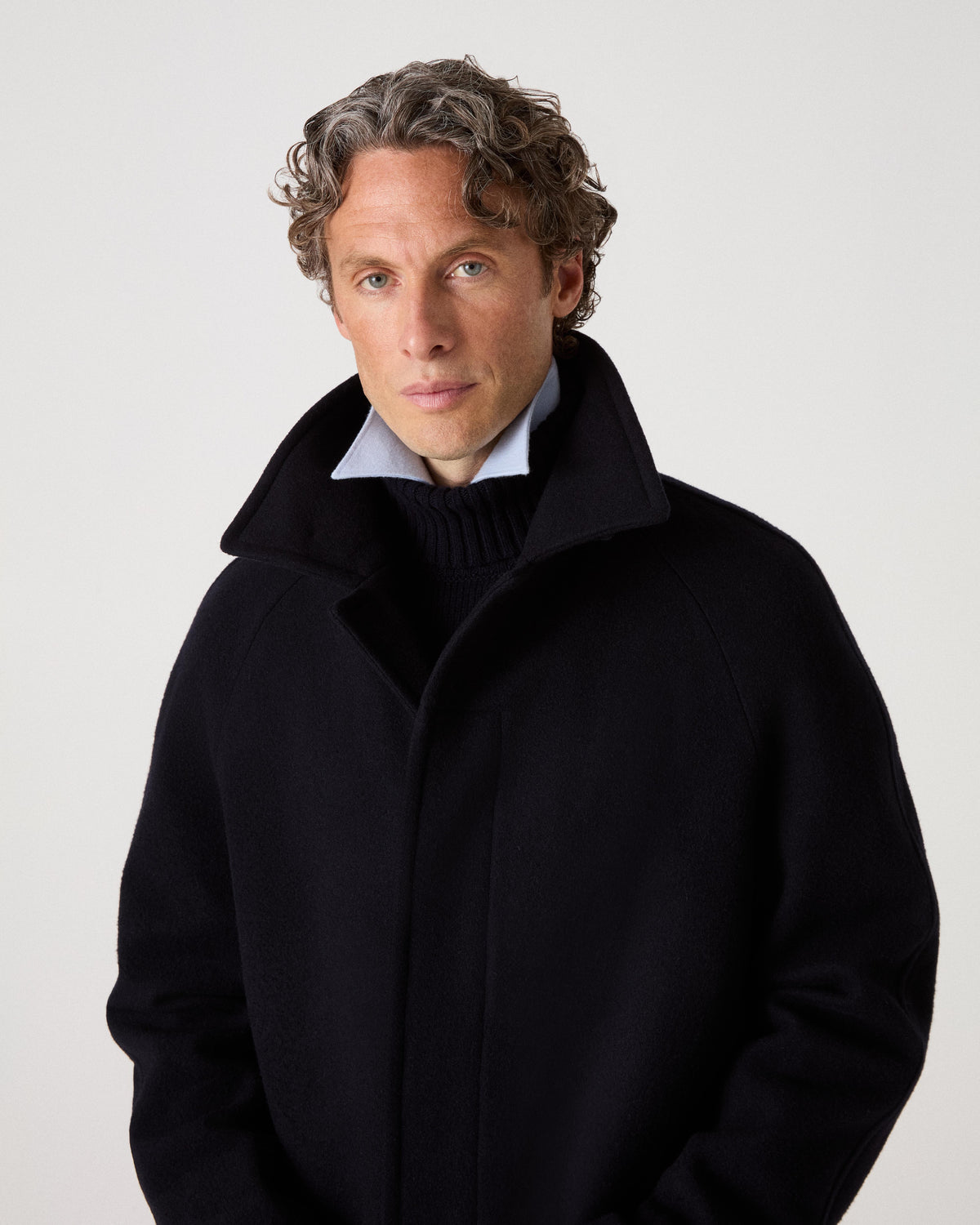 Nelson II Wool/Cashmere Raglan Coat - Dark Navy Berg & Berg