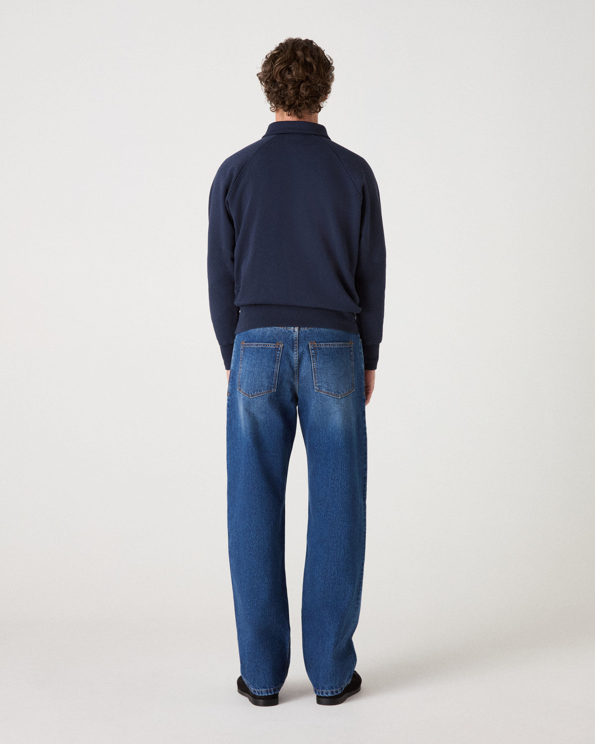 Truls Quarter Zip Raglan Sweatshirt - Navy Berg & Berg