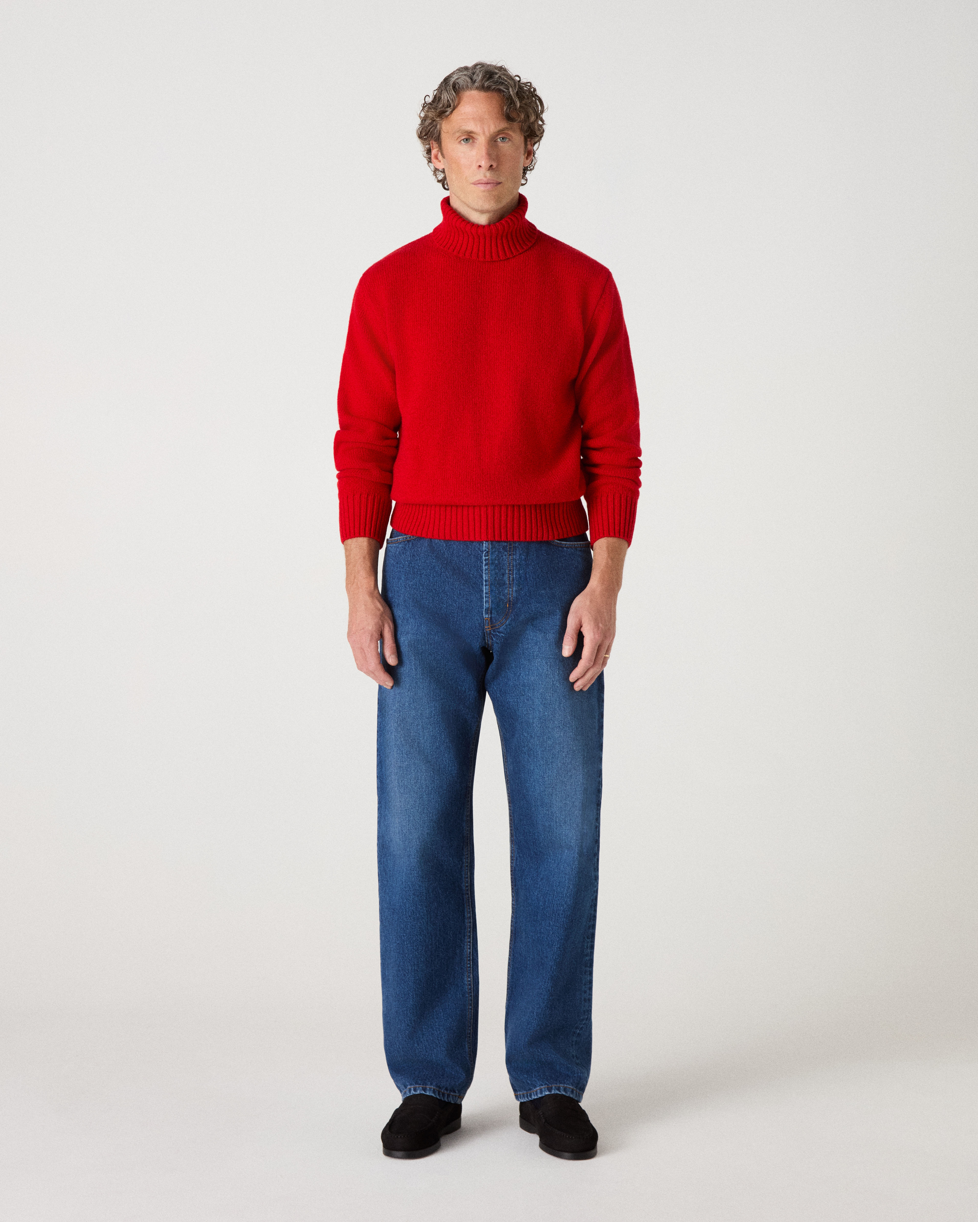 Bernhard Roll Neck Sweater - Barn Red bergbergstore
