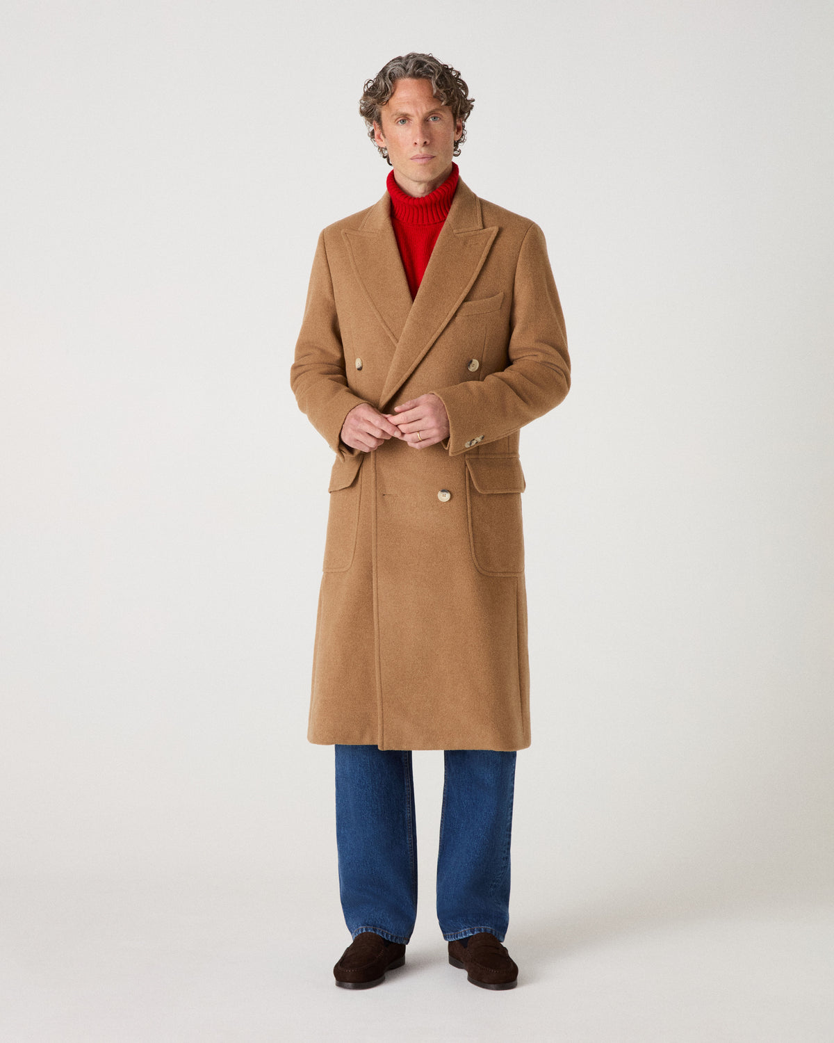 Neo Double Breasted Wool/Camel Coat - Camel Berg & Berg