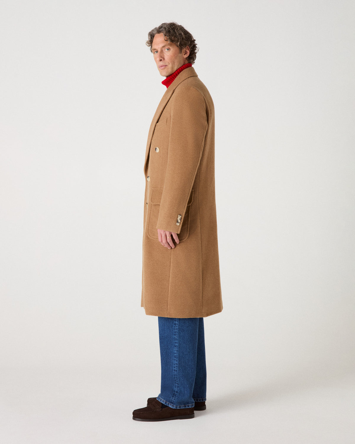 Neo Double Breasted Wool/Camel Coat - Camel Berg & Berg
