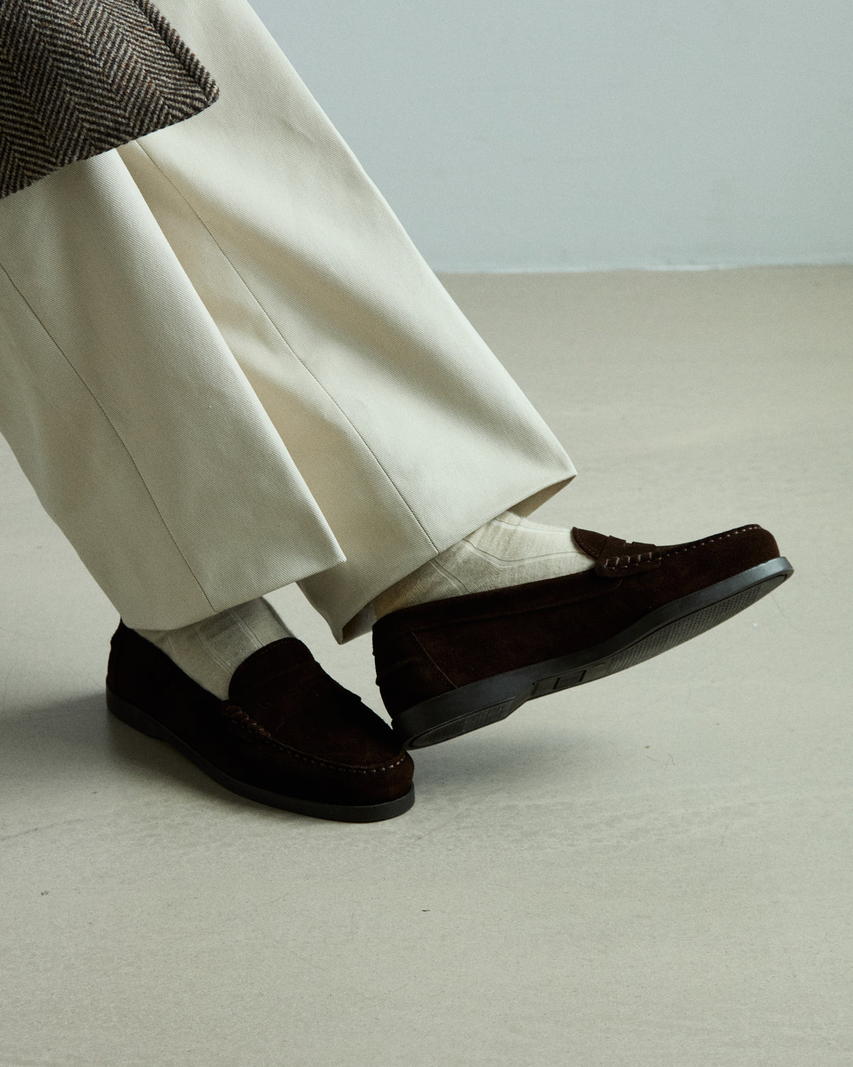 Svante Beef Roll Penny Loafer - Mid Brown Suede Berg & Berg