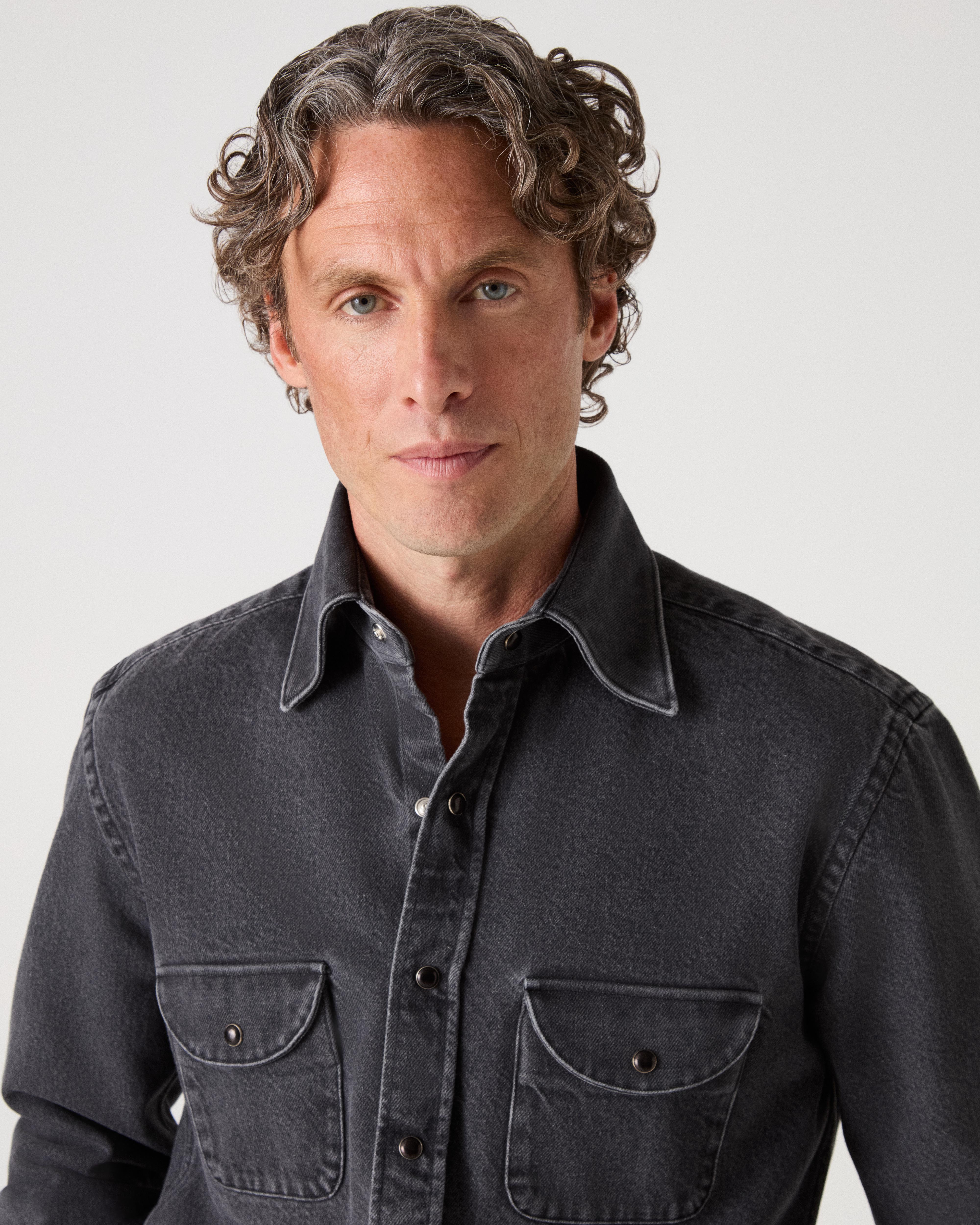 Fernando Western Shirt - Black Wash Berg & Berg