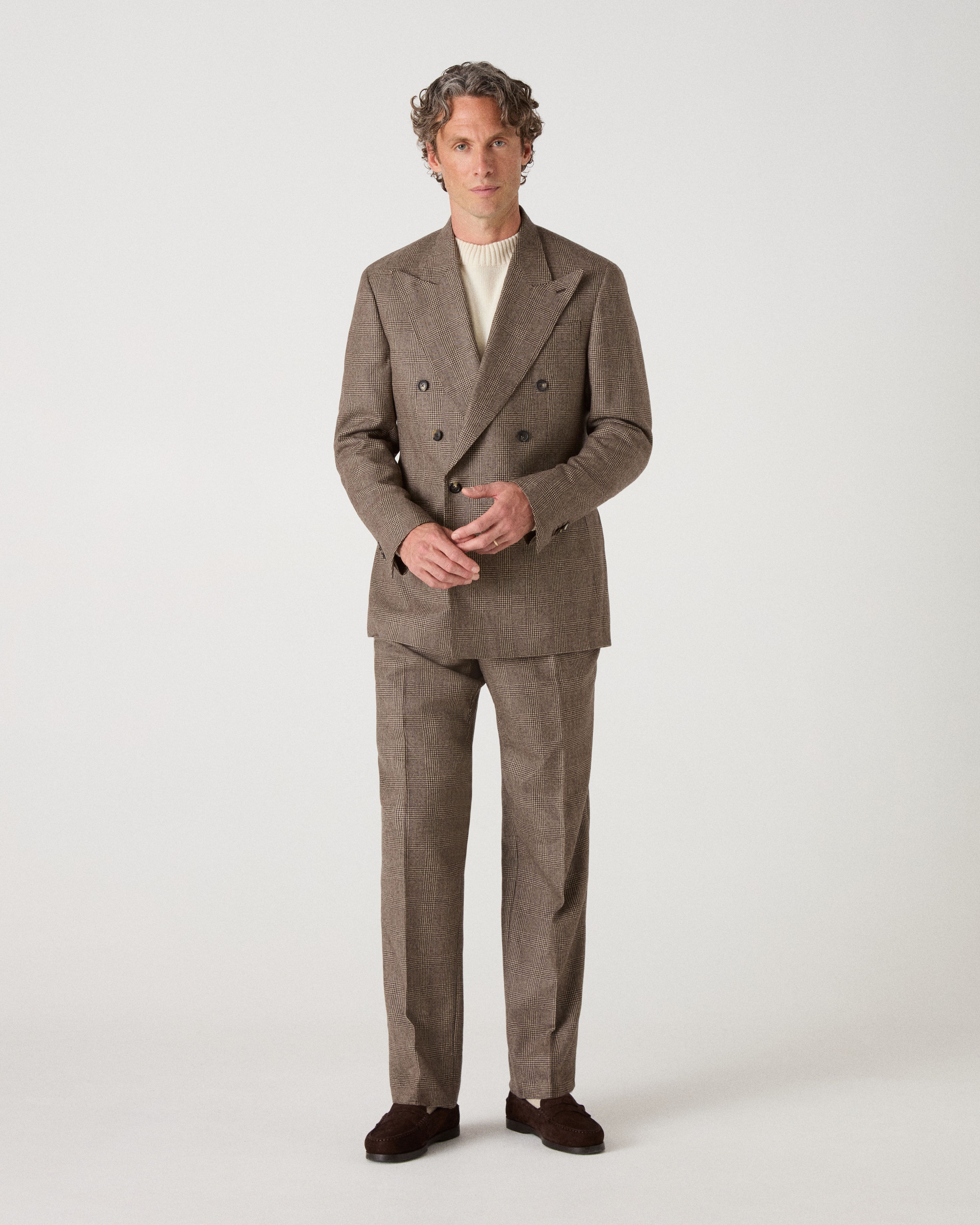 Diego DB Suit - Brown Glencheck Berg & Berg