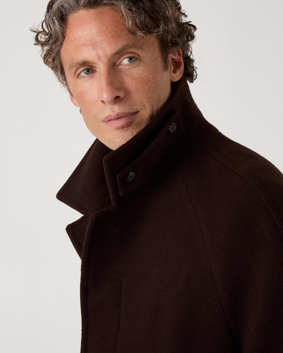 Nelson II Wool/Cashmere Raglan Coat - Dark Brown Berg & Berg