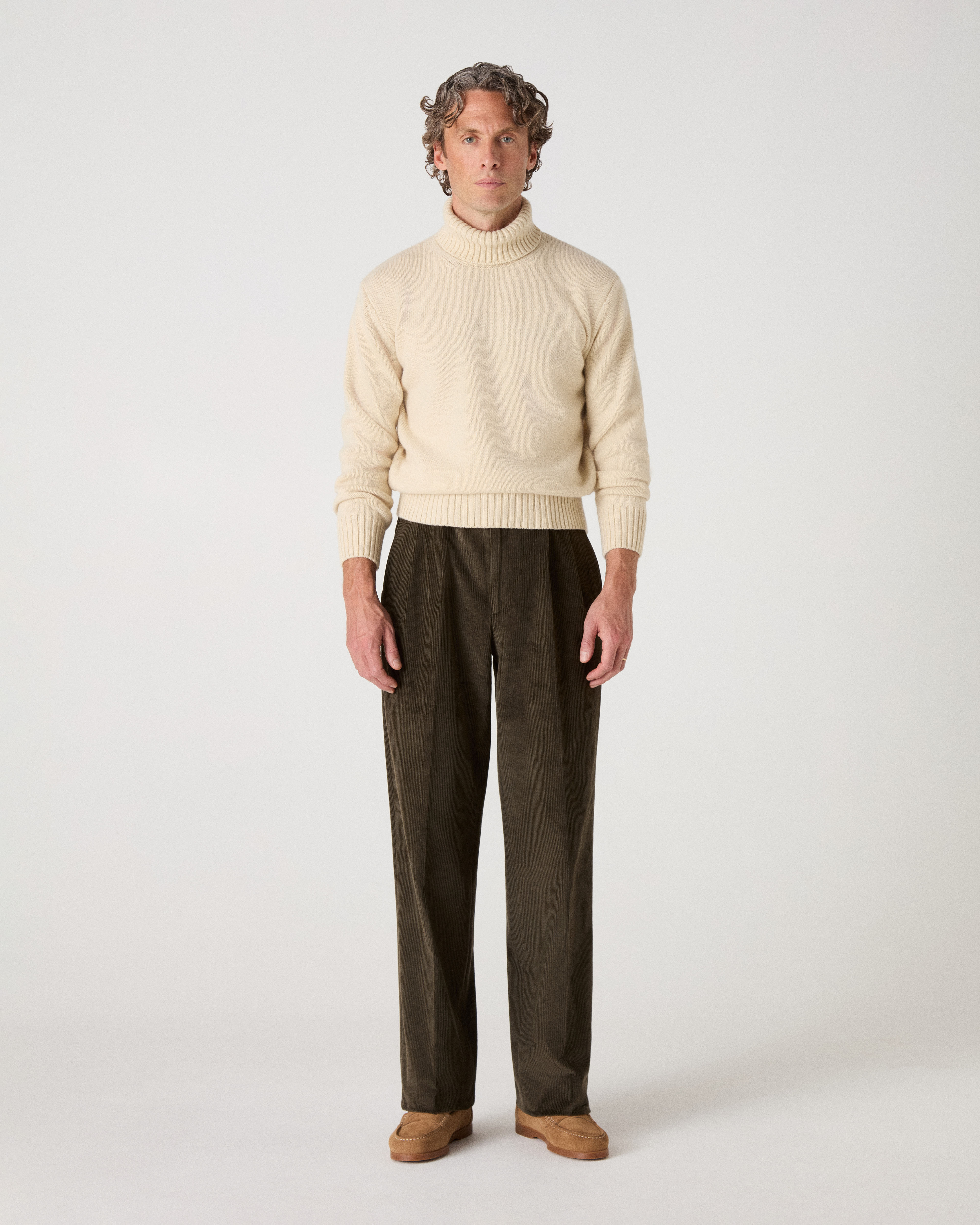 Bernhard Roll Neck Sweater - Cream bergbergstore