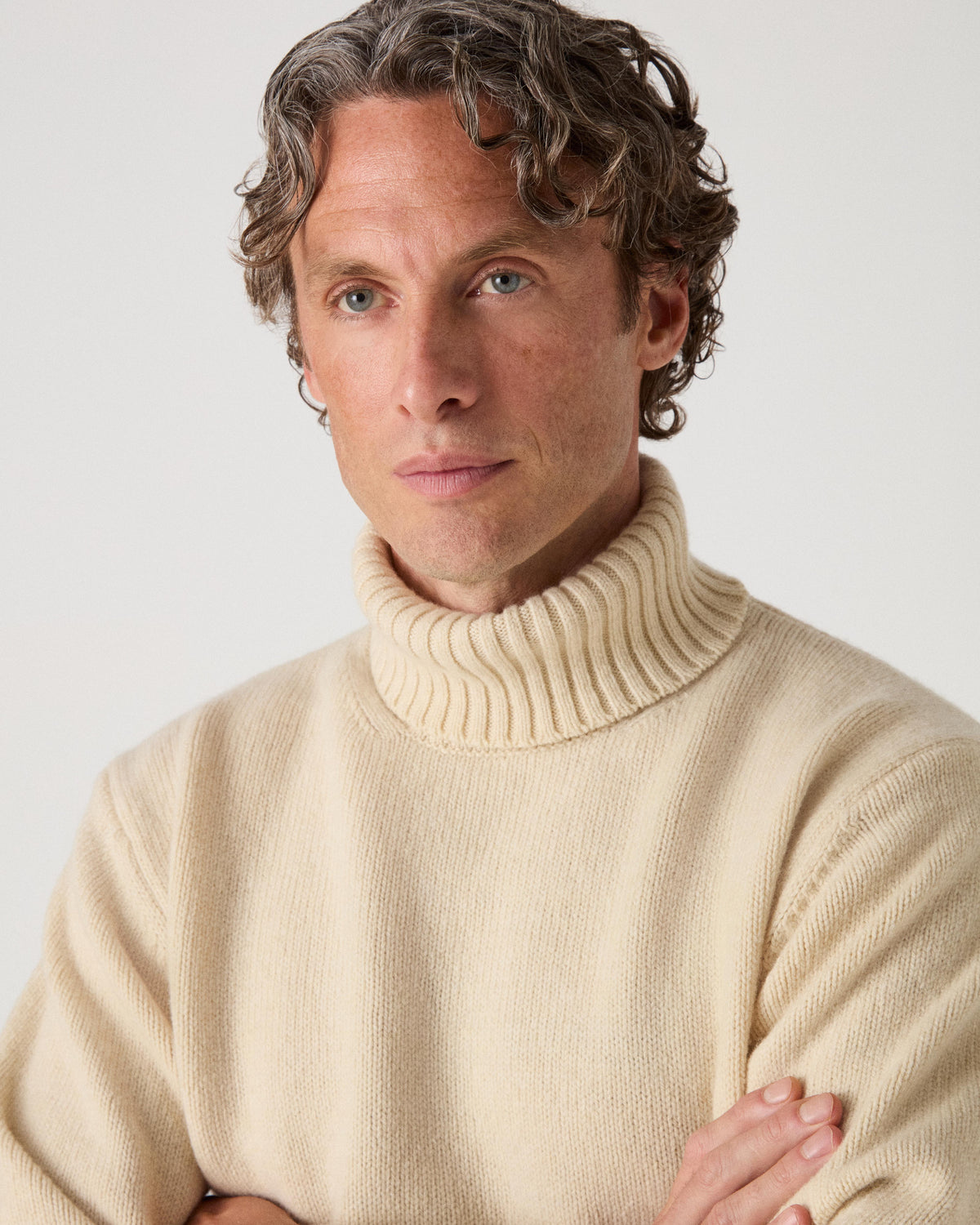Bernhard Roll Neck Sweater - Cream bergbergstore