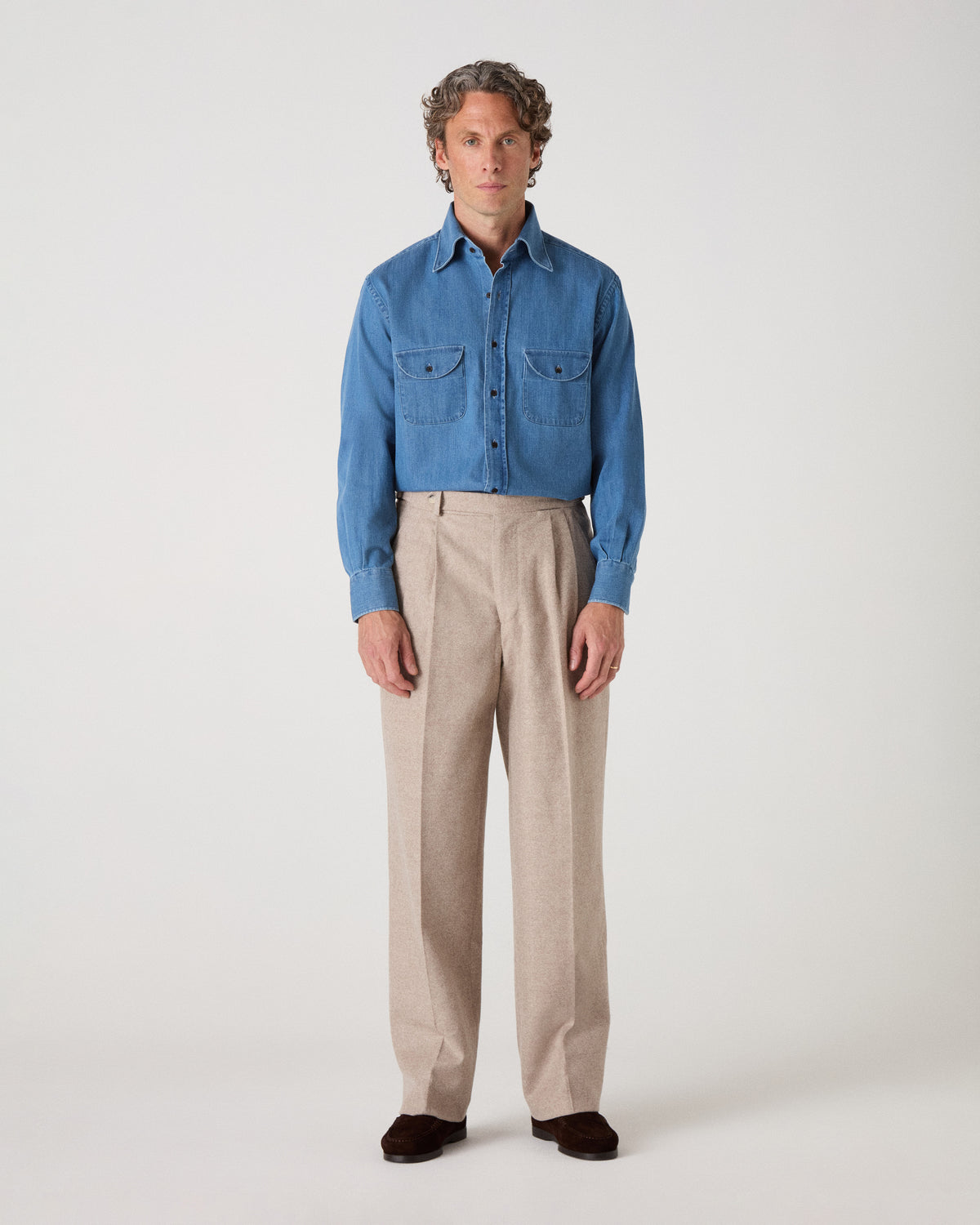 Francois Denim Shirt - Light Blue Wash Berg & Berg