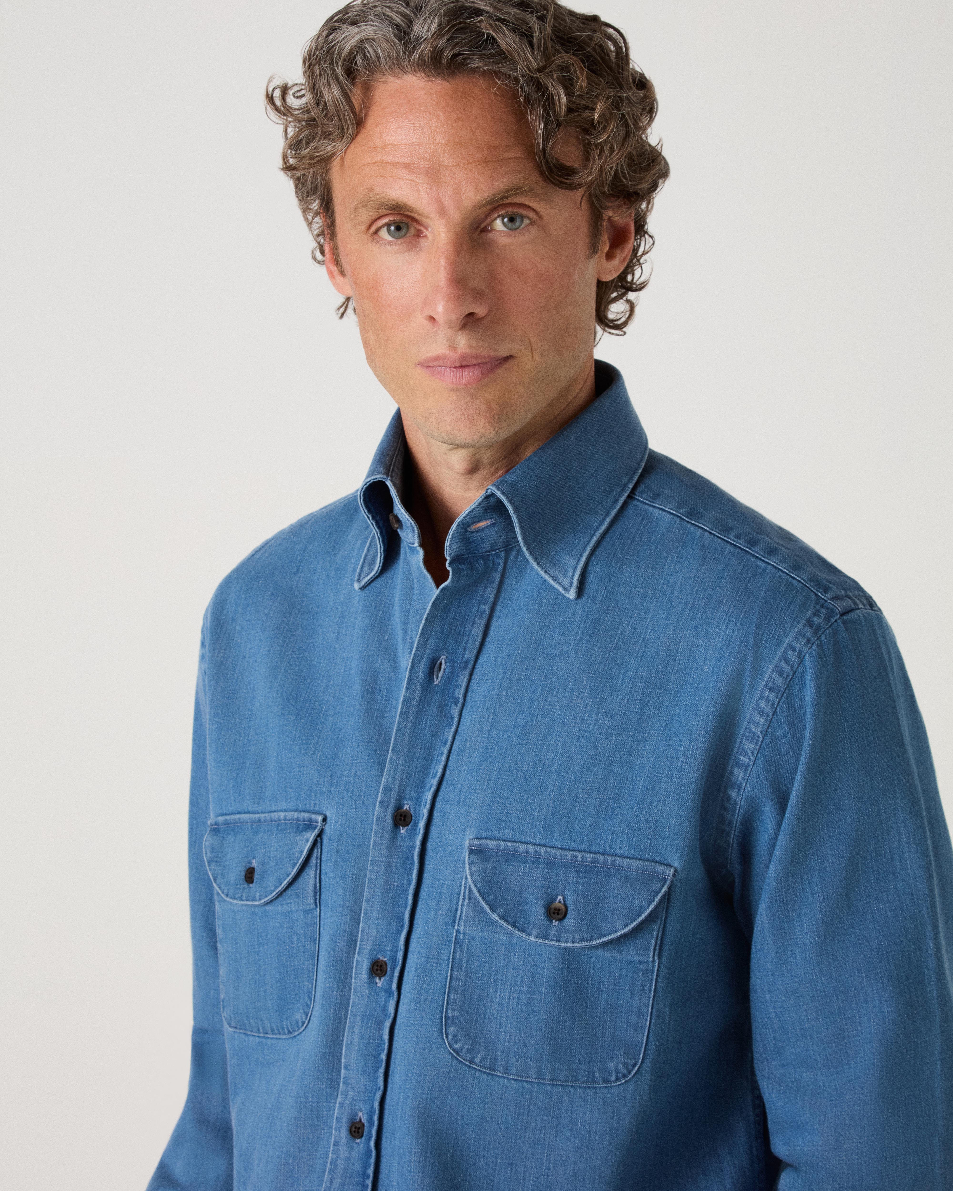 Francois Denim Shirt - Light Blue Wash Berg & Berg