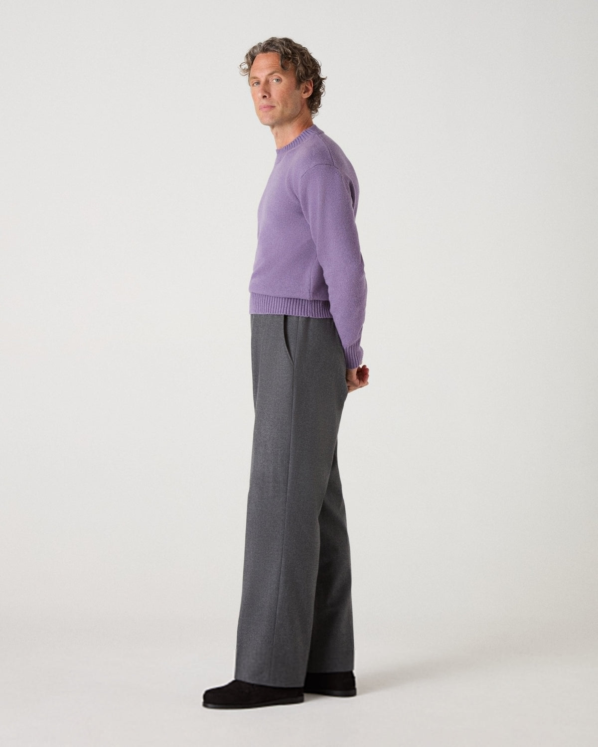 Alfredo Flannel Trousers - Mid Grey Berg & Berg