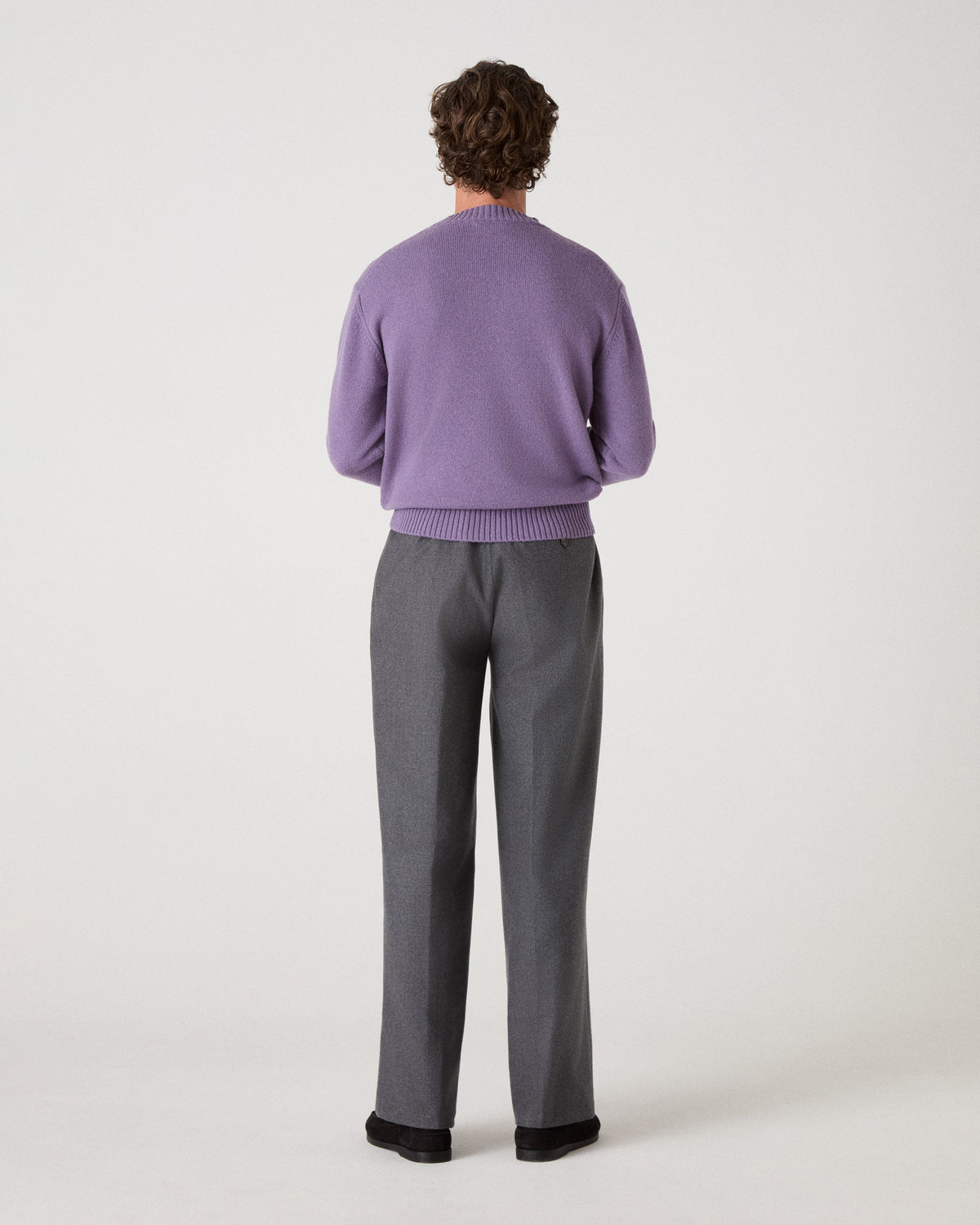 Alfredo Flannel Trousers - Mid Grey Berg & Berg