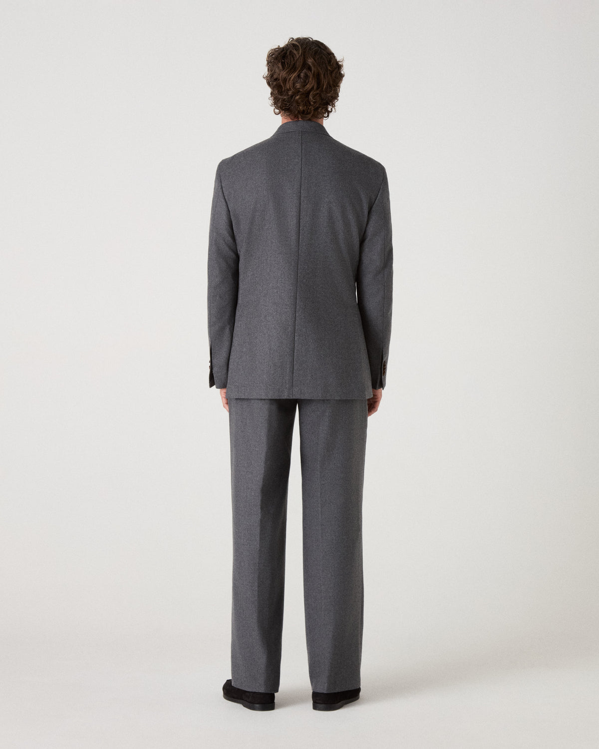 Dag Flannel Suit Jacket - Mid Grey Berg & Berg