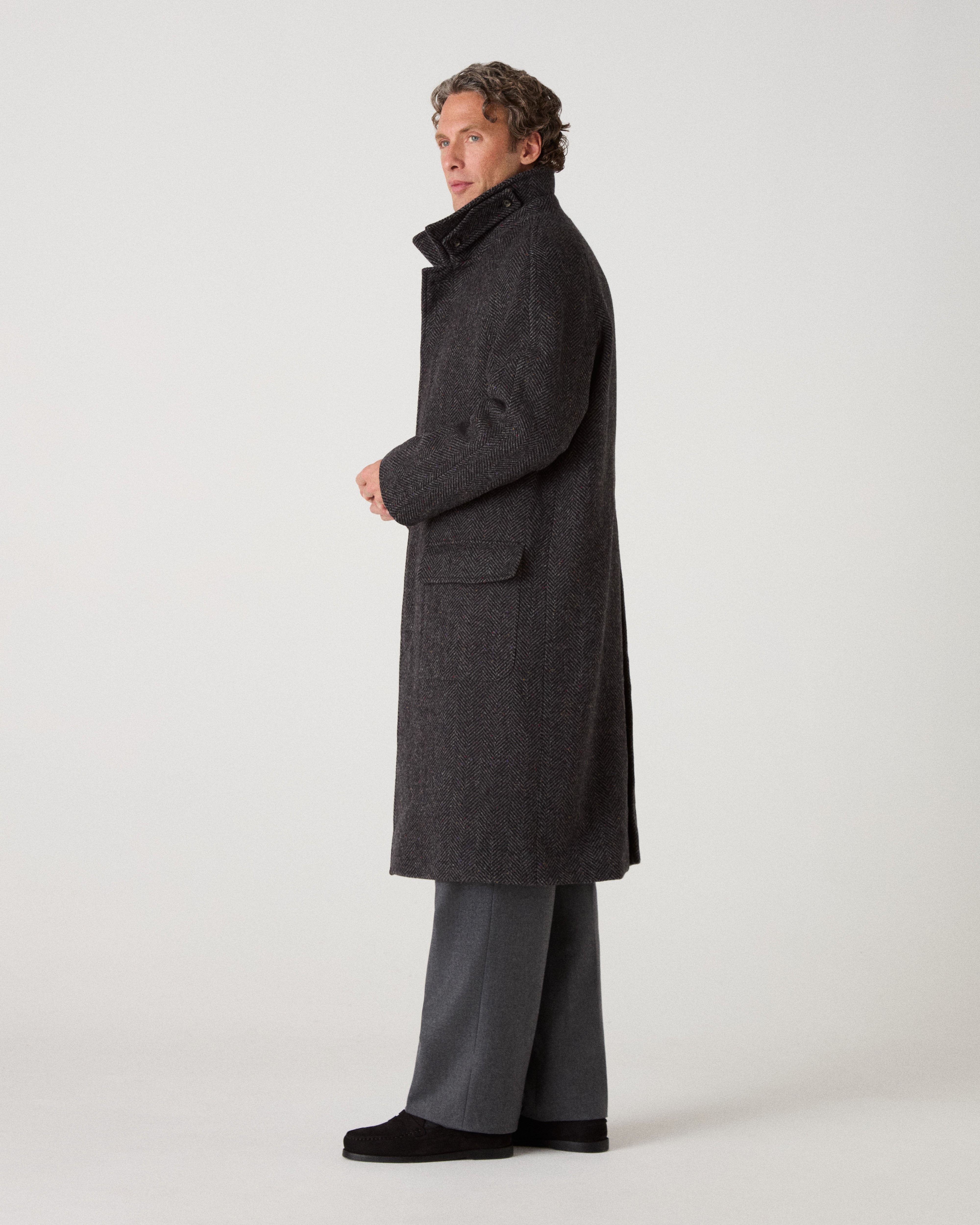 Nelson II Tweed Raglan Coat - Grey/Charcoal – Berg & Berg