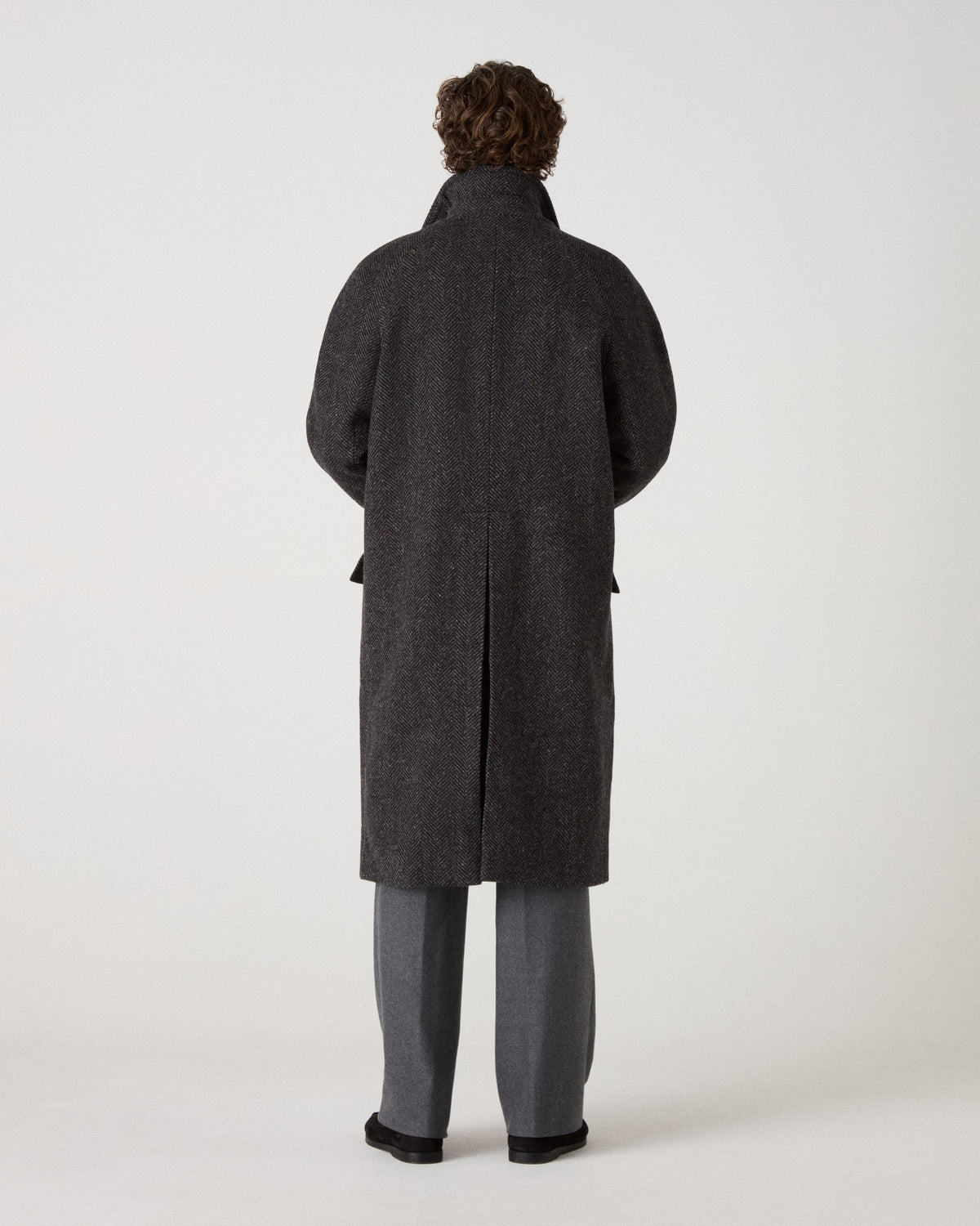 Nelson II Tweed Raglan Coat - Grey/Charcoal Berg & Berg