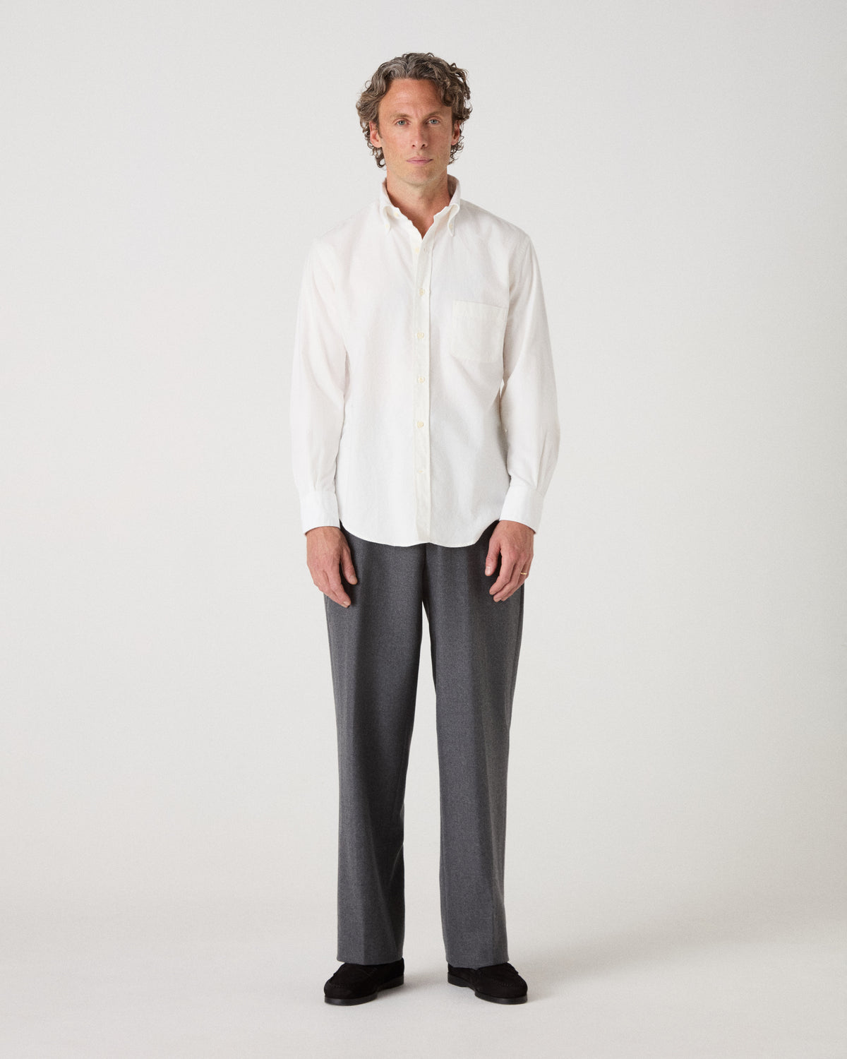 Ferdinand Brushed Twill Shirt - Cream Berg & Berg