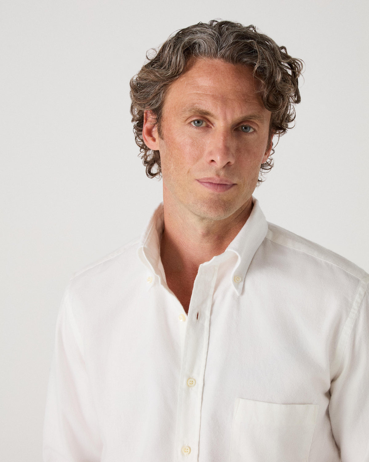 Ferdinand Brushed Twill Shirt - Cream Berg & Berg