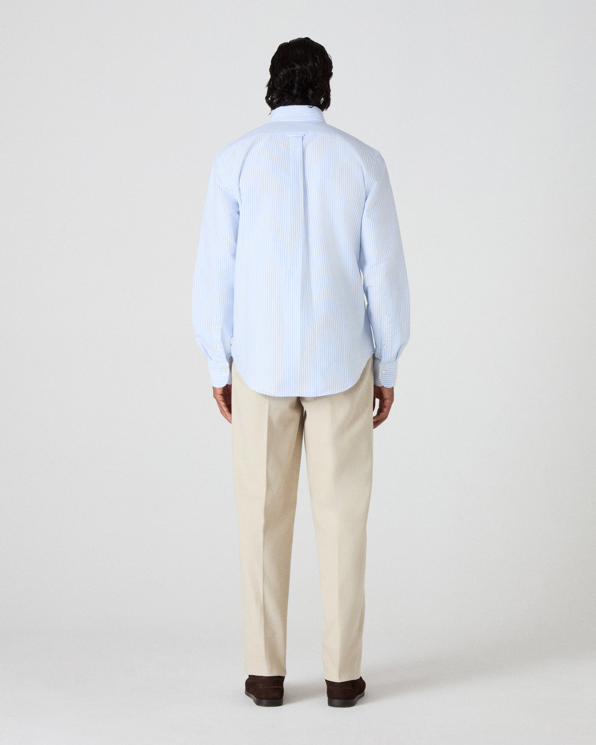 Ferdinand Oxford Button Down Shirt - White/Blue Stripe Berg & Berg