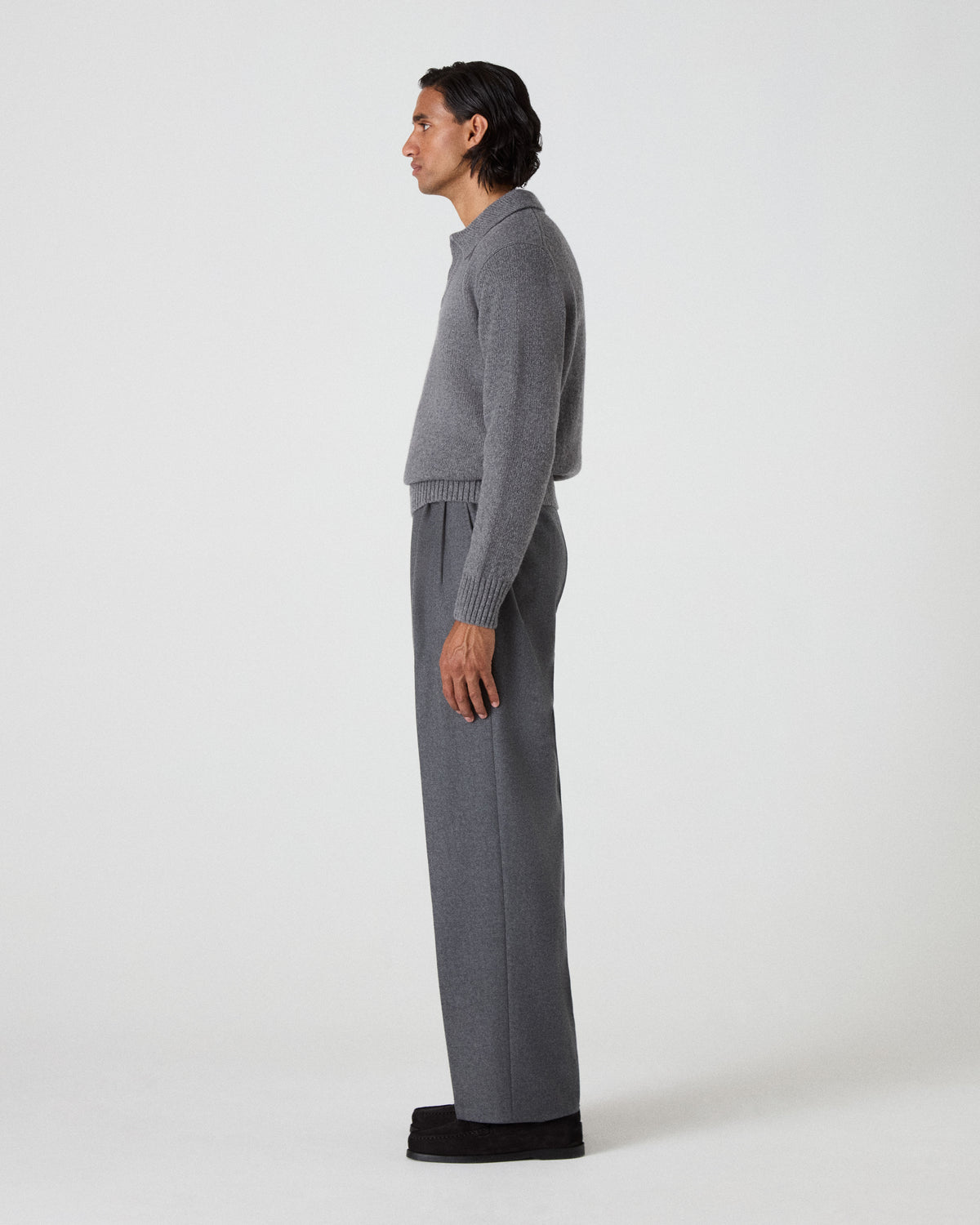 August Flannel Trousers - Mid Grey Berg & Berg
