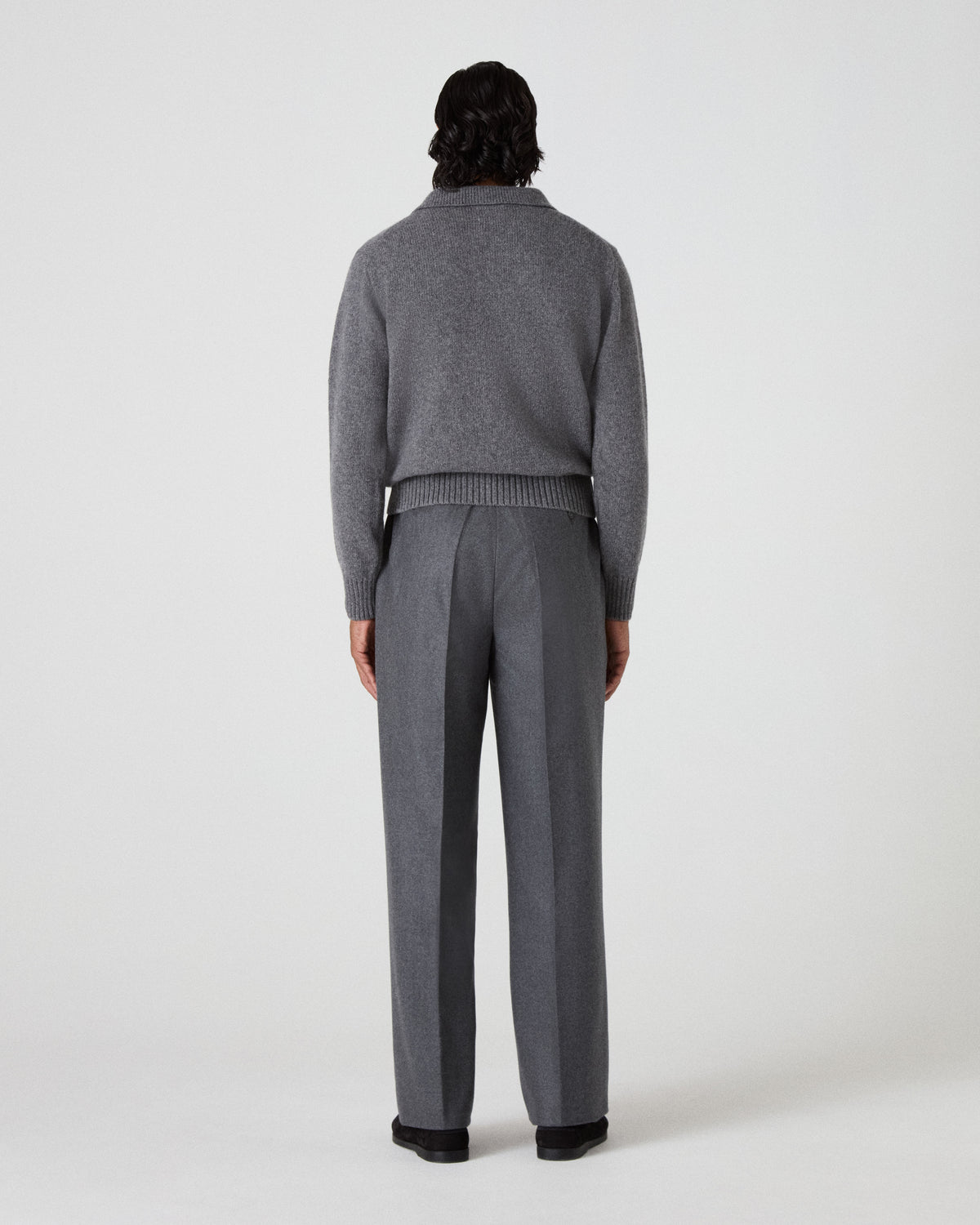 August Flannel Trousers - Mid Grey Berg & Berg