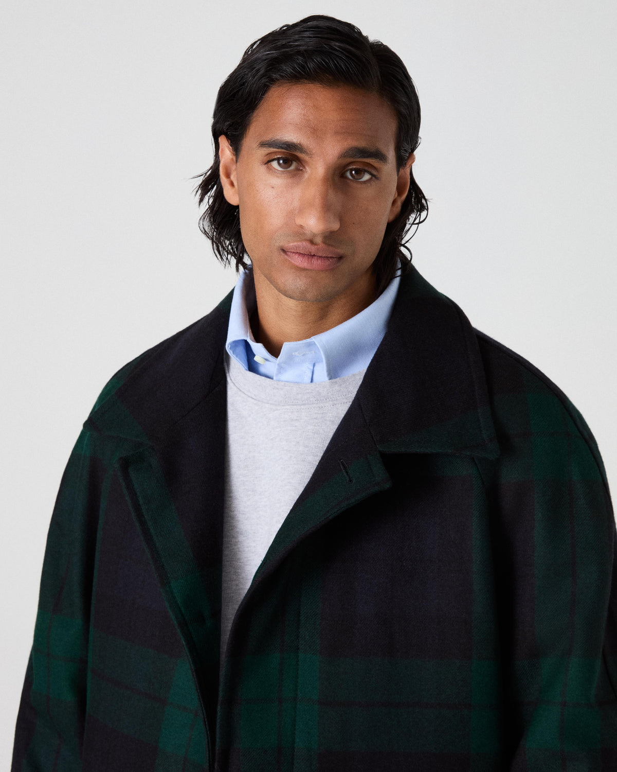 Nelson II Tweed Raglan Coat - Blackwatch Berg & Berg