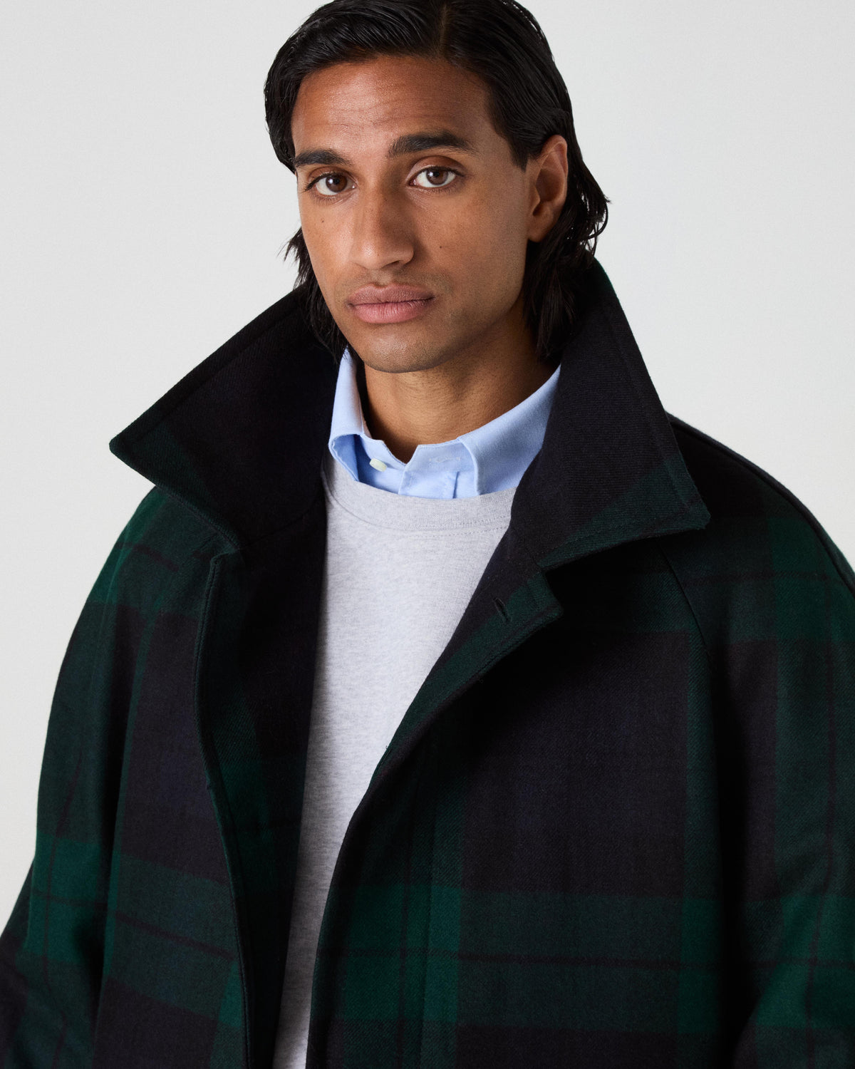 Nelson II Tweed Raglan Coat - Blackwatch Berg & Berg