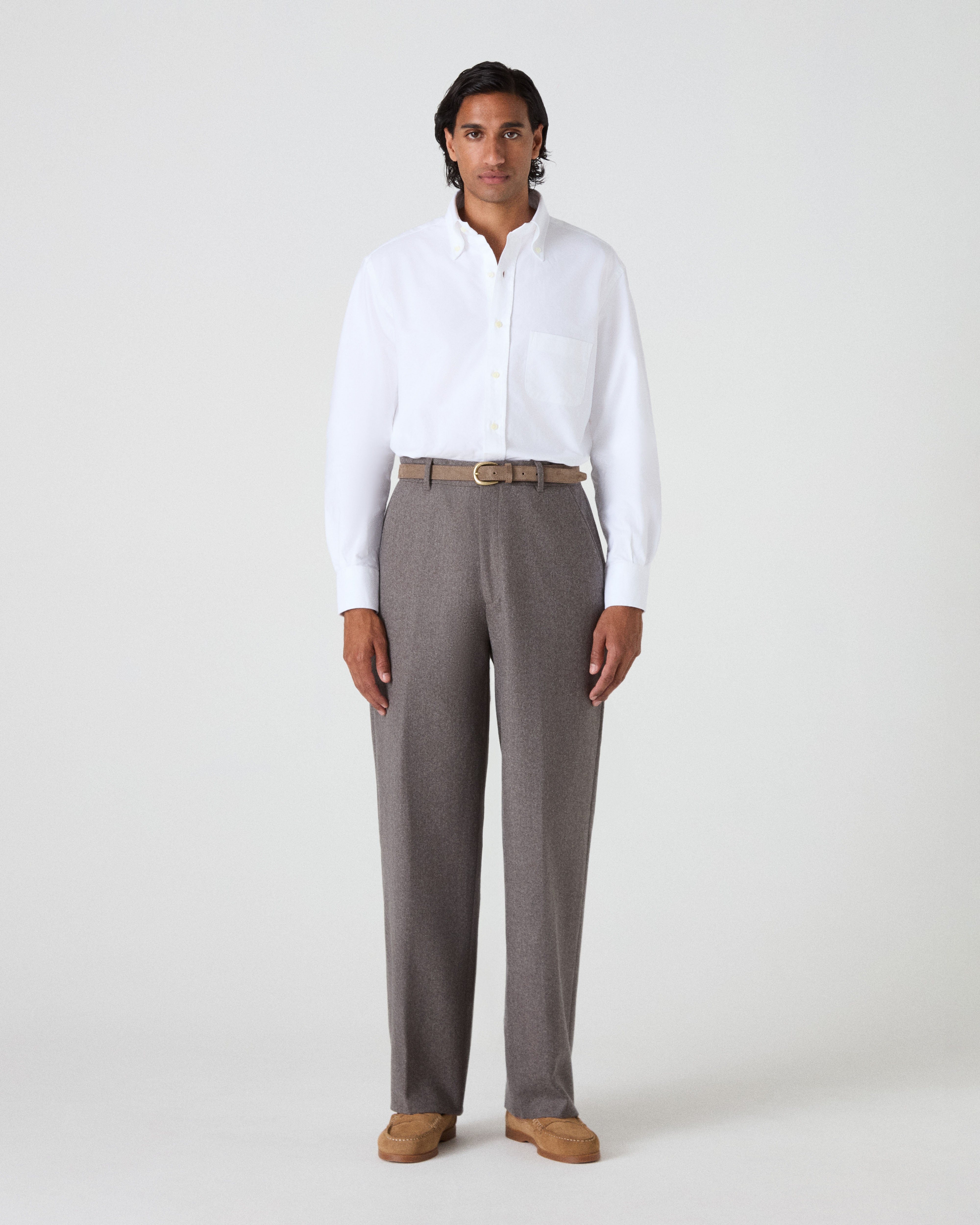 Alfredo Flannel Trousers - Taupe Berg & Berg