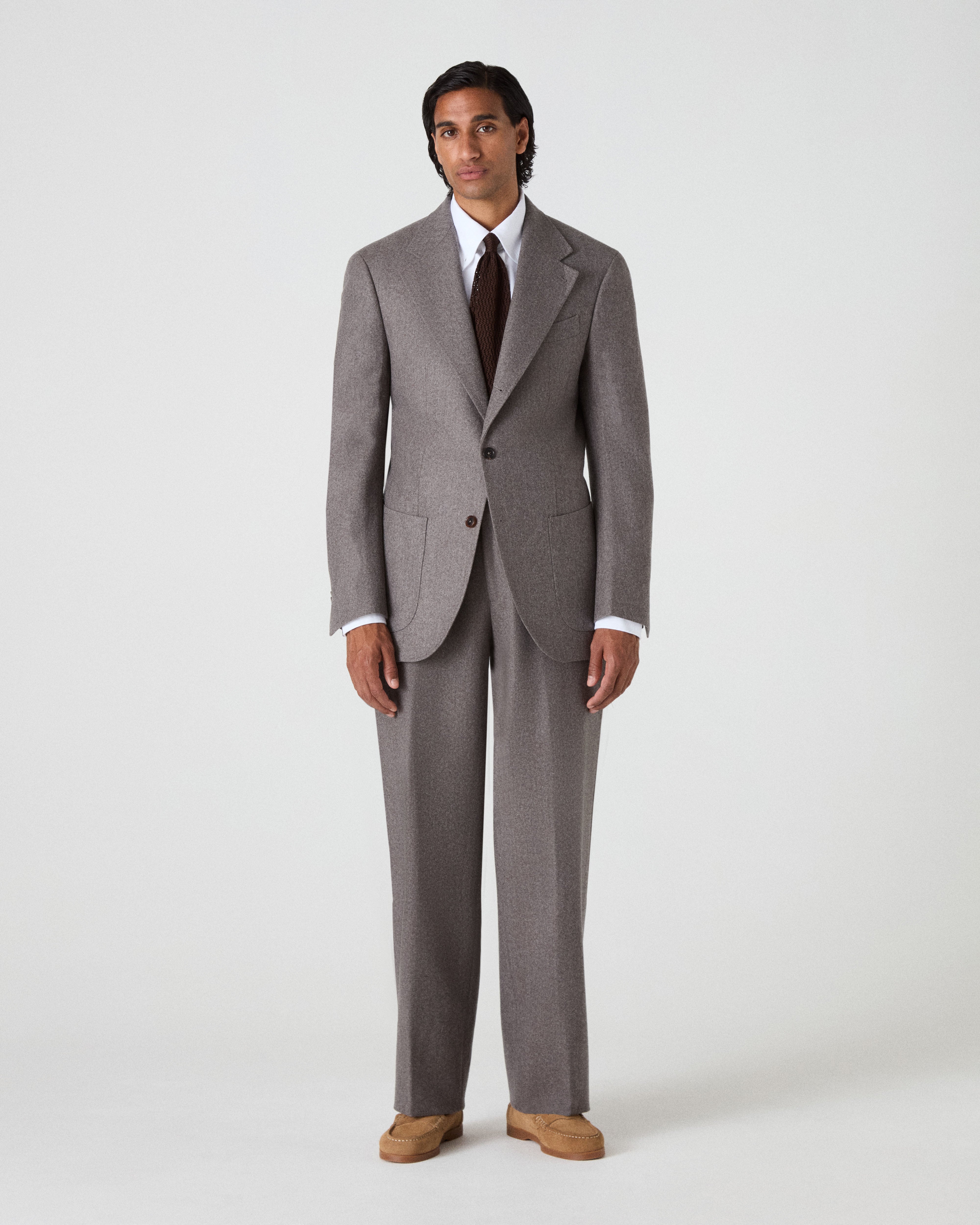 Dag Flannel Suit Jacket - Taupe Berg & Berg