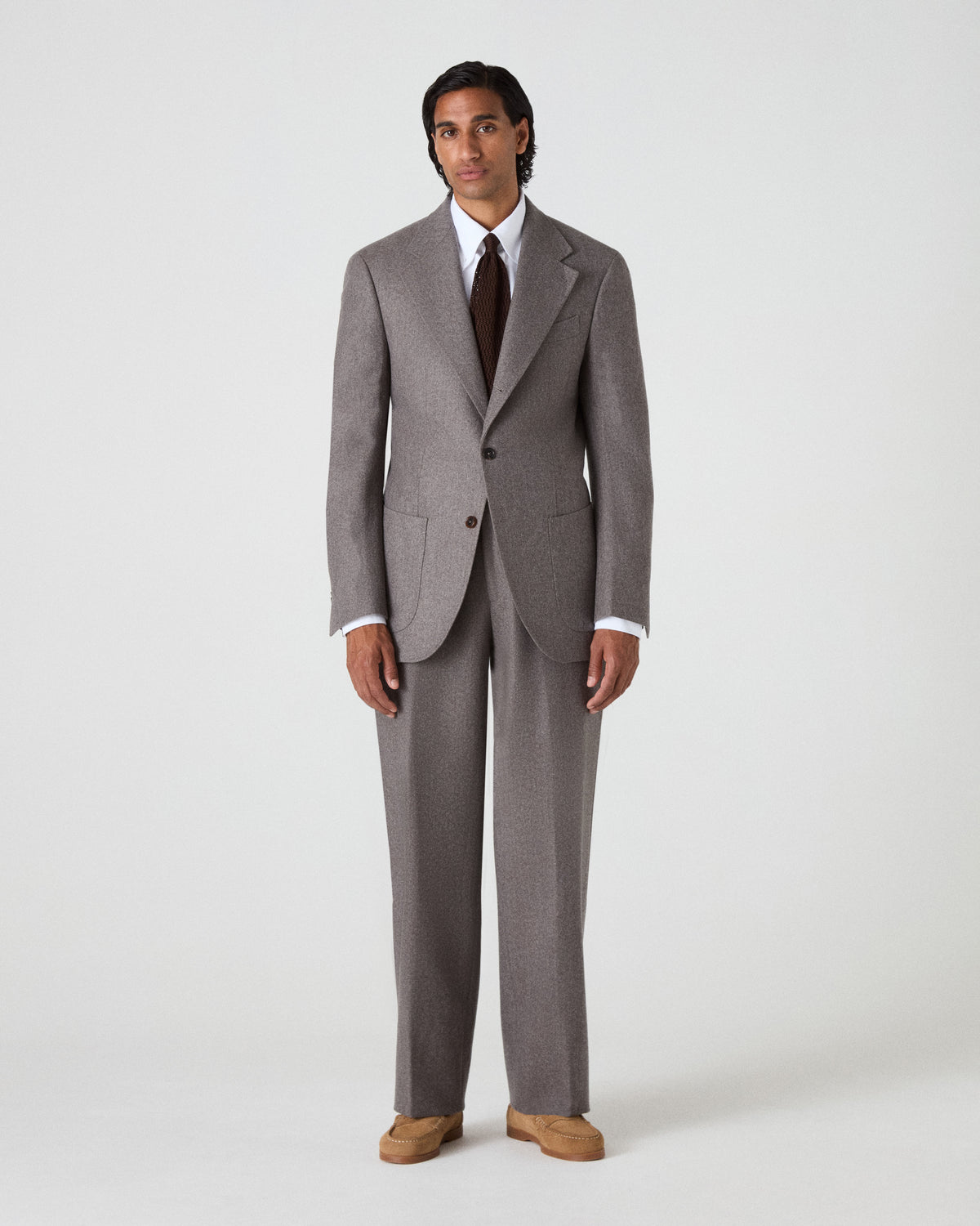 Dag Flannel Suit Jacket - Taupe Berg & Berg